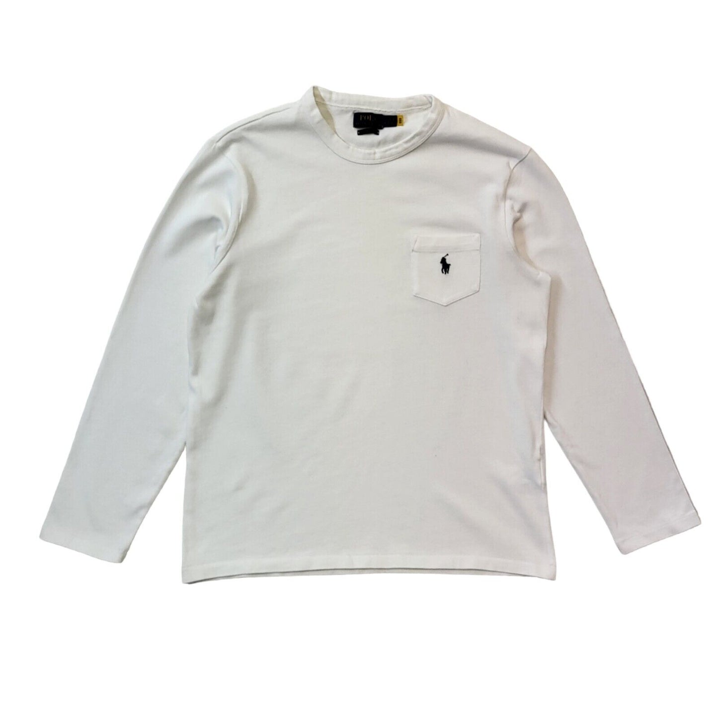 Polo Ralph Lauren White Long Sleeve Rund Neck Top Mens Uk L EU 54 G348