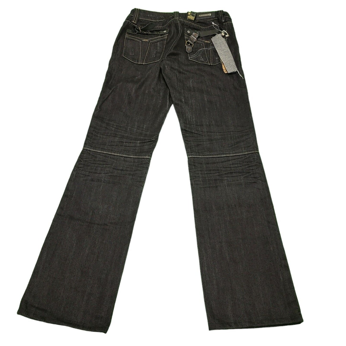 Deelow Black Straight Leg Denim Jeans uk Women's 8 S W26 L32 H769