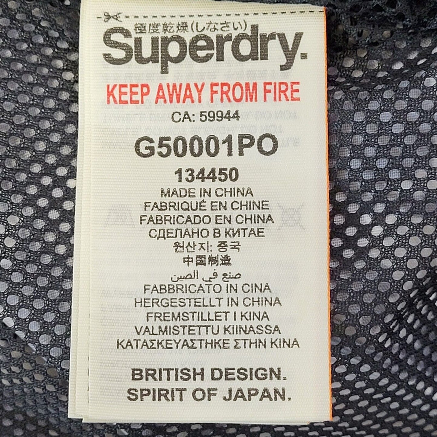 Superdry Zipped Hooded Sport Jacket Black White Palm Tree Womens UK M G353