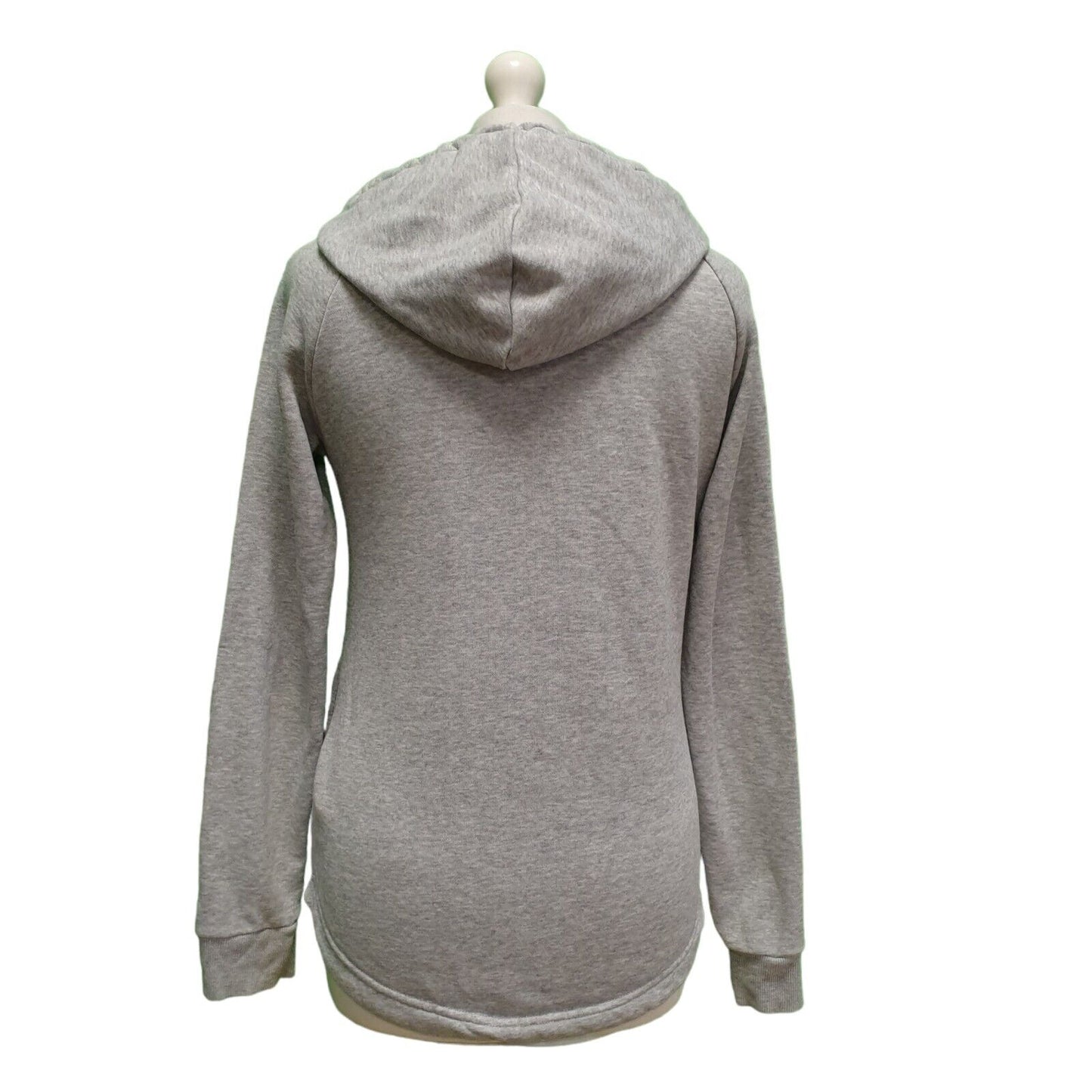 Adidas Grey Drawstring Sweatshirt Hoodie Women's UK XS 4-6 EU 34 H945