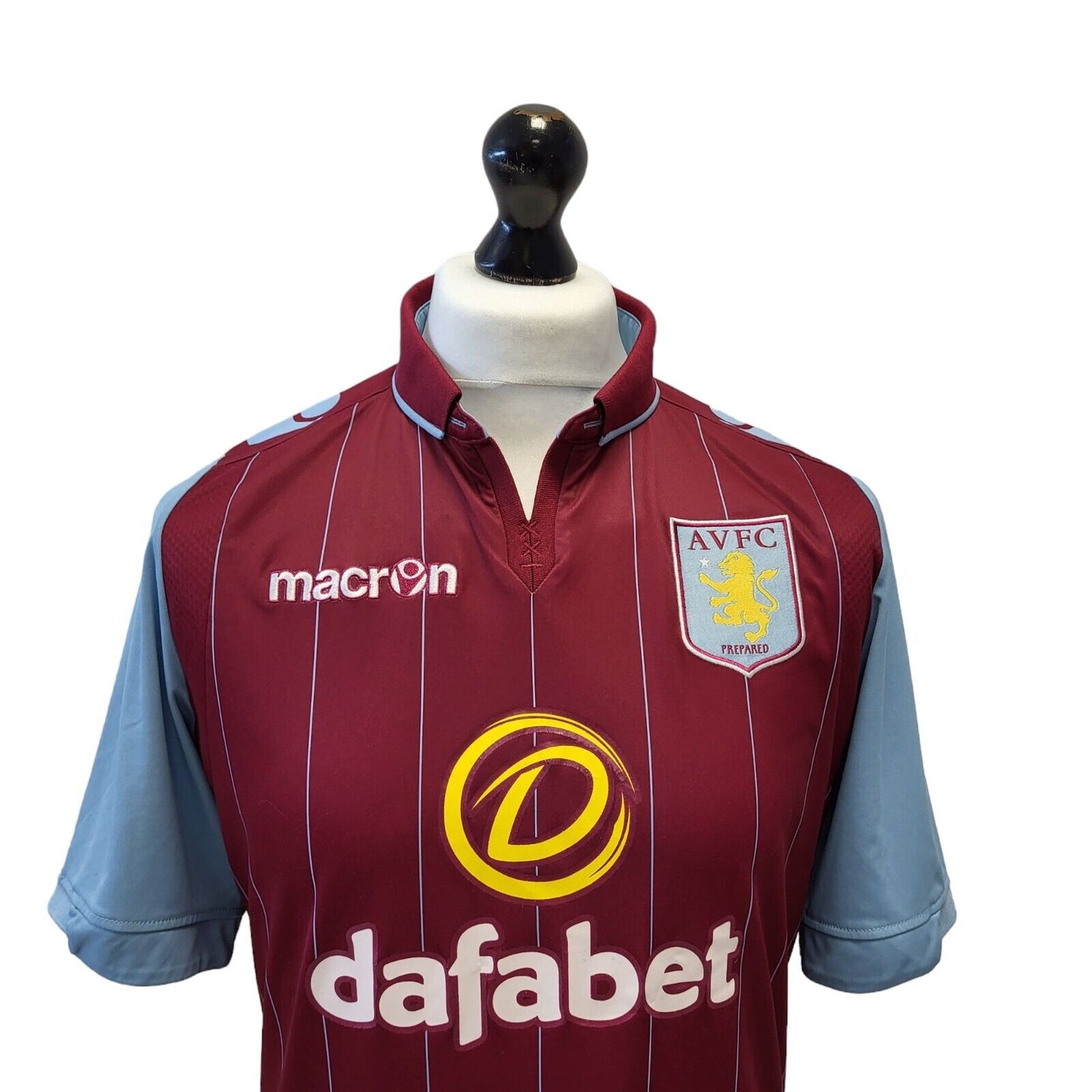 Aston Villa 2014 Macron Football Shirt Maroon & Blue Mens UK Size Medium G549