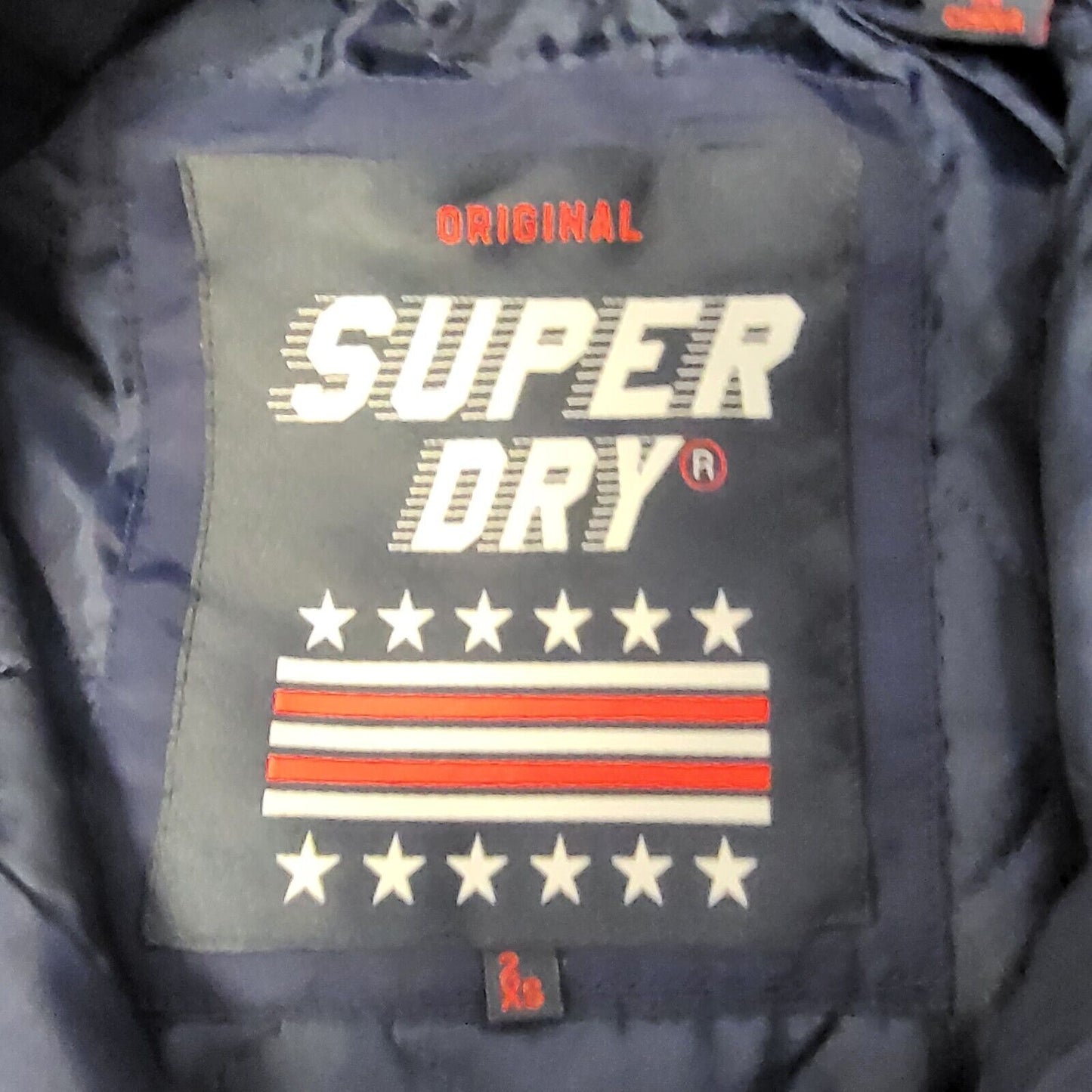 Superdry 1990 Snap Fasten Navy Blue Varsity Jacket Uk Women's 6 G701