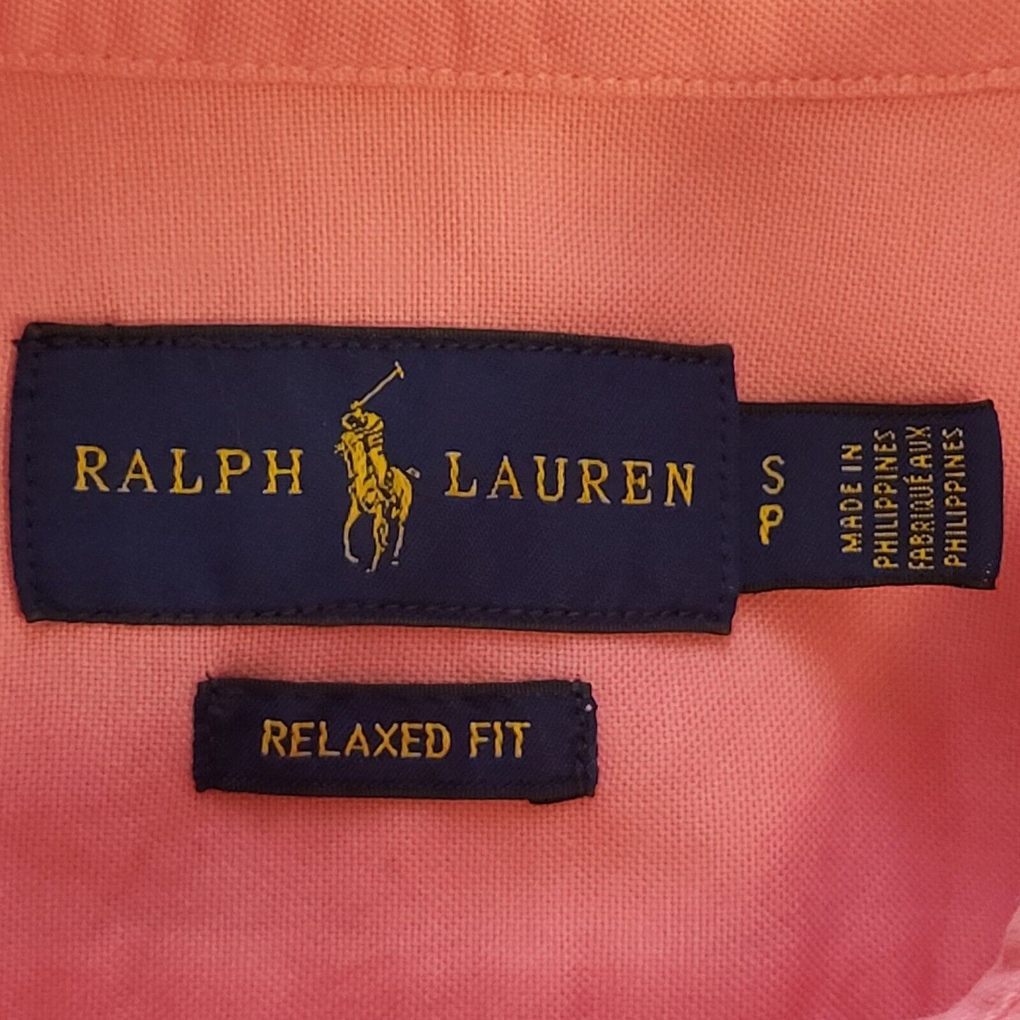 Ralph Lauren Salmon Pink Relaxed Fit Long Sleeve Shirt Men's UK S H128