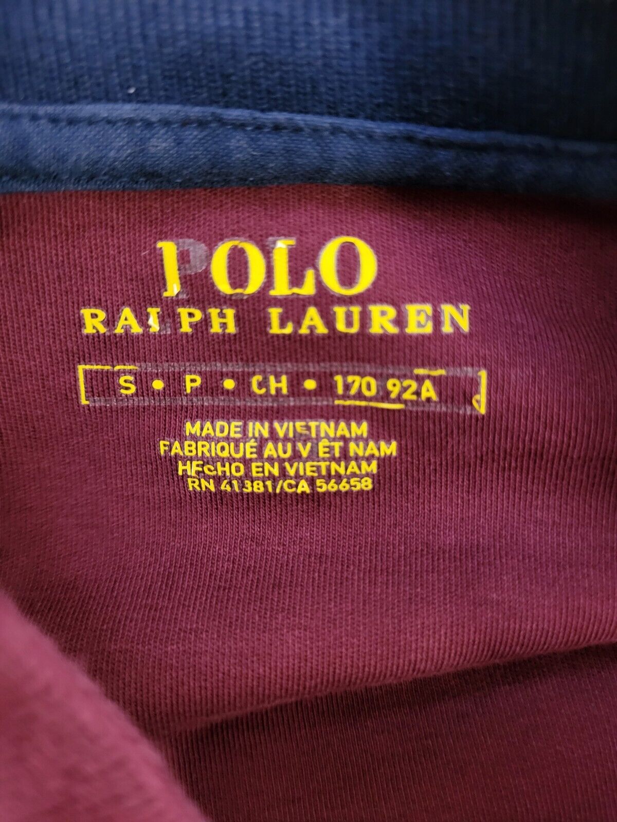 Polo Ralph Lauren Maroon Navy Zip Casual Sweatshirt Top Men's Uk S H100