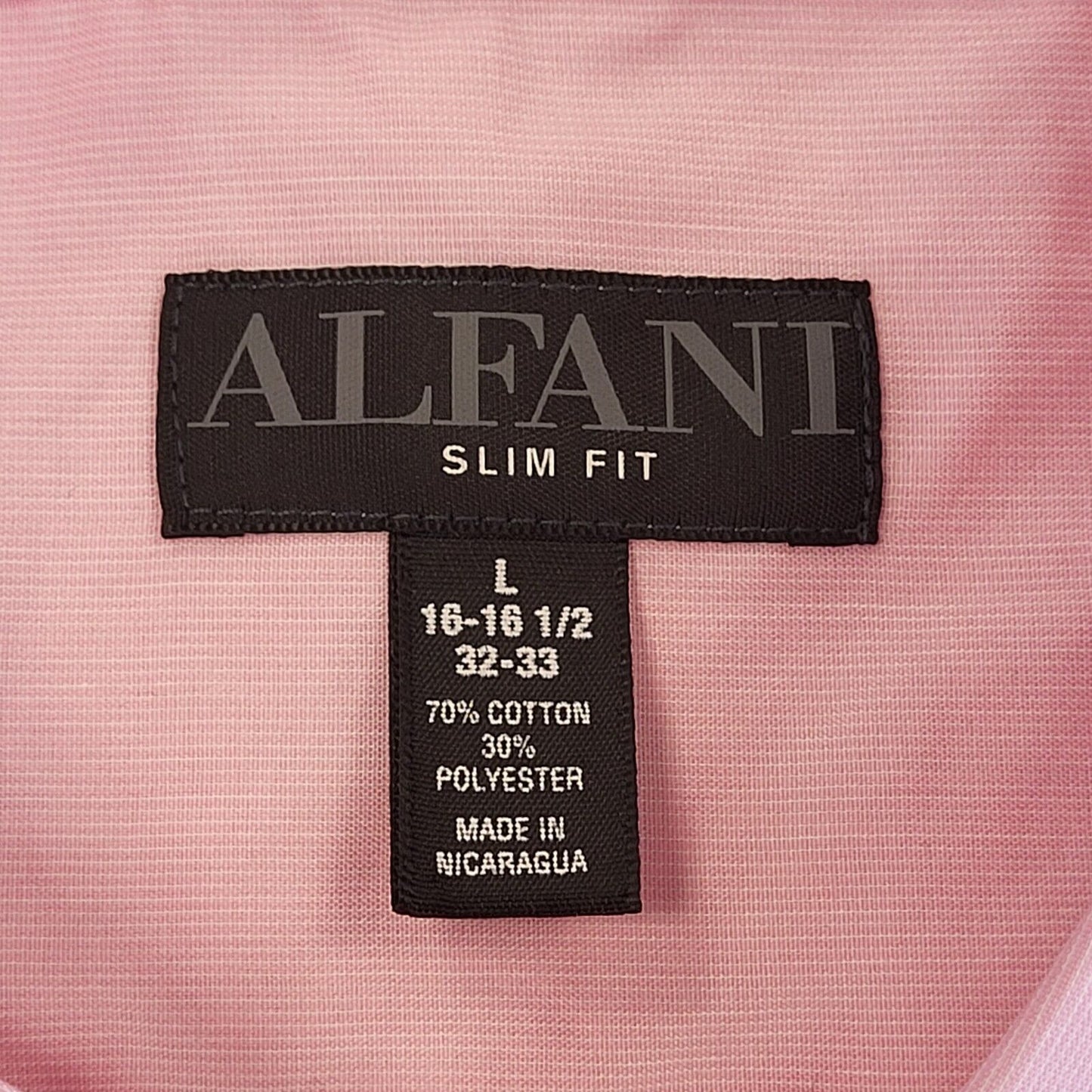 Alfani Pink Slim Fit Solid Long Sleeve Shirt Uk Men's L Eu 54 Bnwt G290