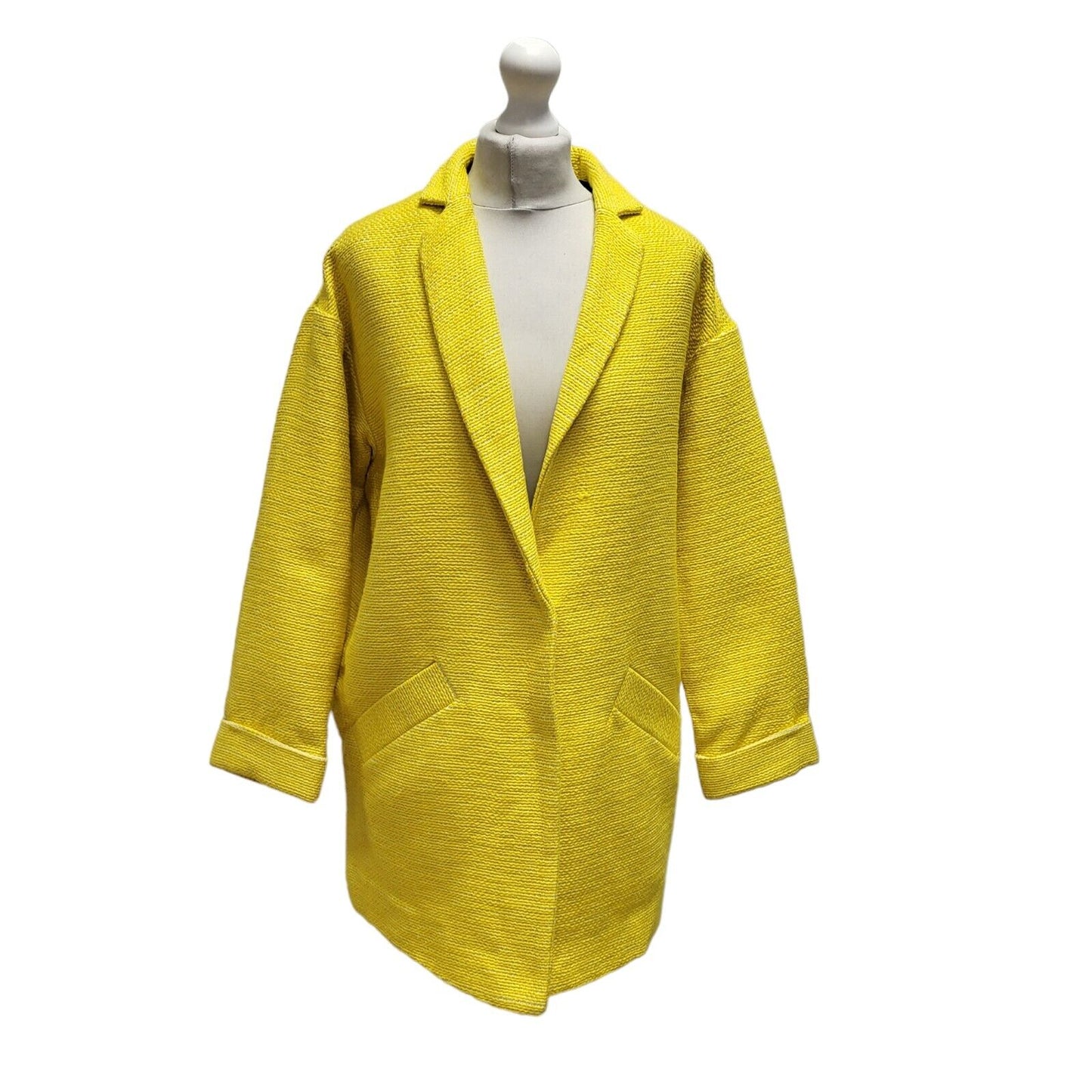 Warehouse Yellow Button Formal/Casual Coat UK Women's 8 Bnwt BB317