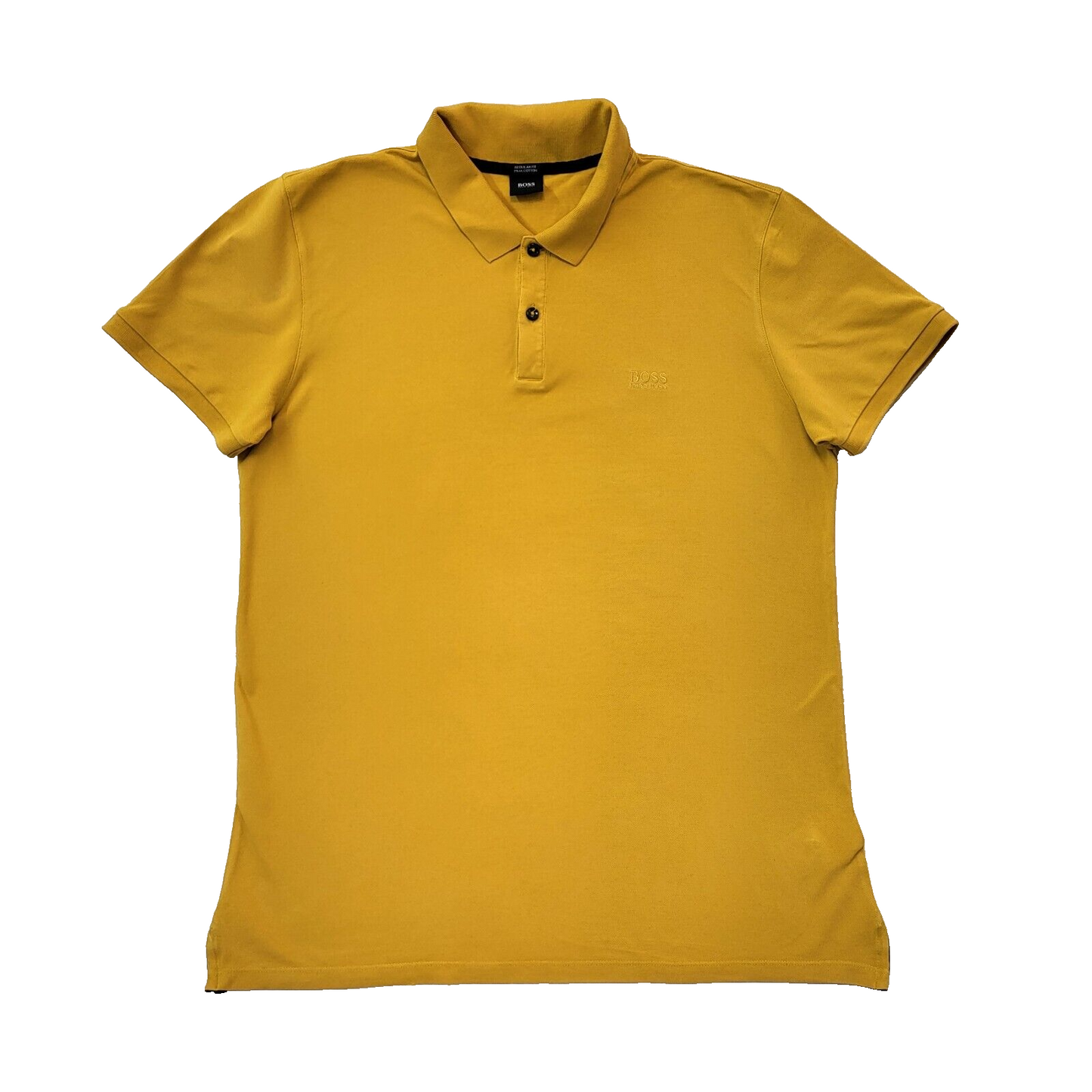 Hugo Boss Mustard Short Sleeve Polo Shirt Mens Uk XL EU 56 G341
