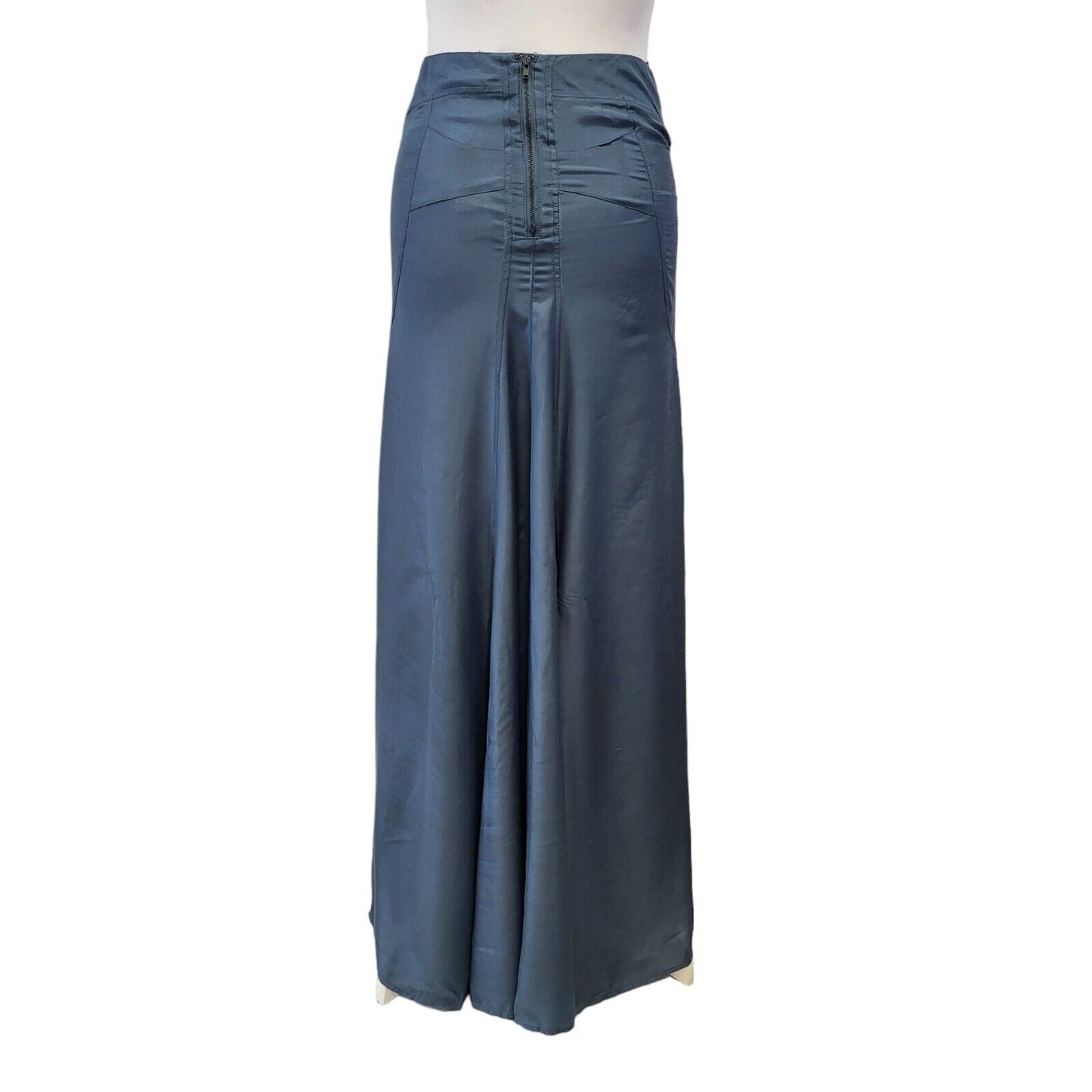 Warehouse Blue Zipped A-Line Skirt UK Women's 6 W24 BNWT G252