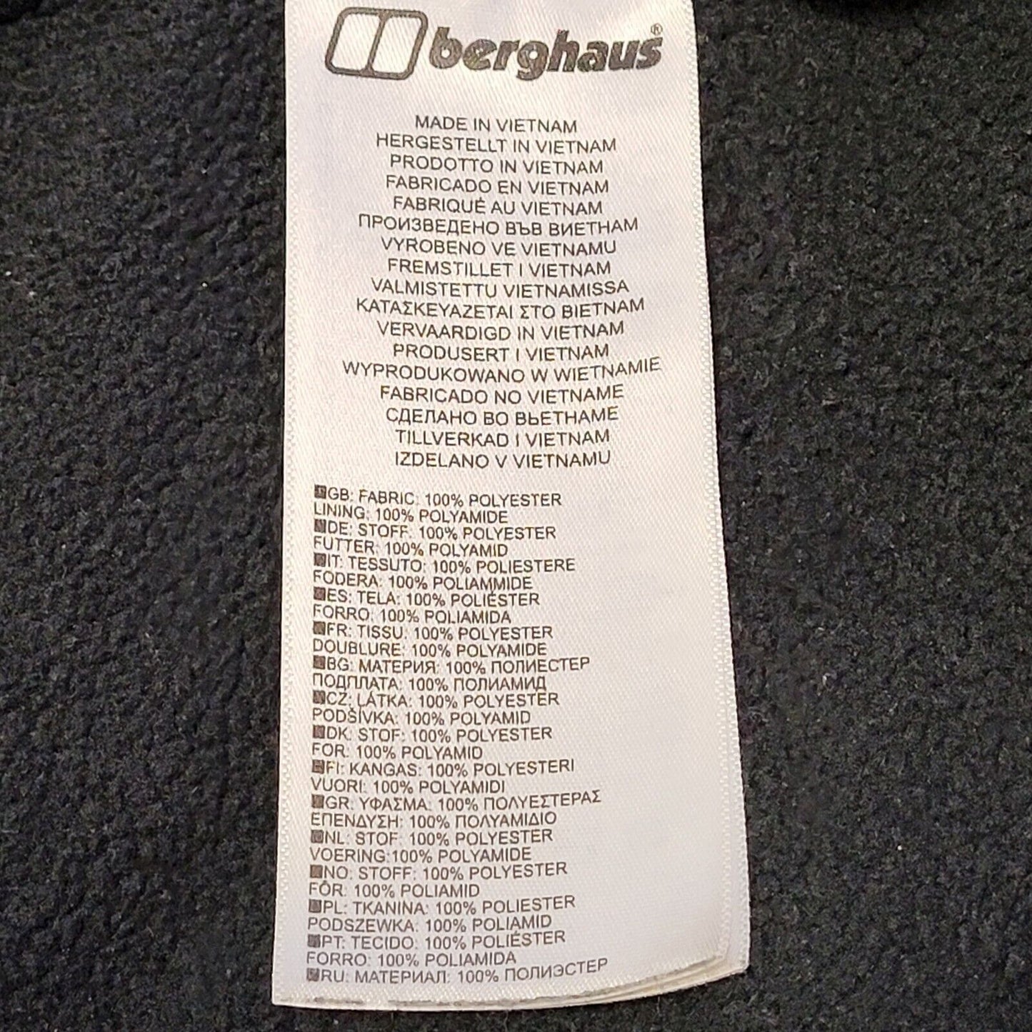 Berghaus Black Zipped Fleece Hiking Walking Jacket Uk Men's XL H918