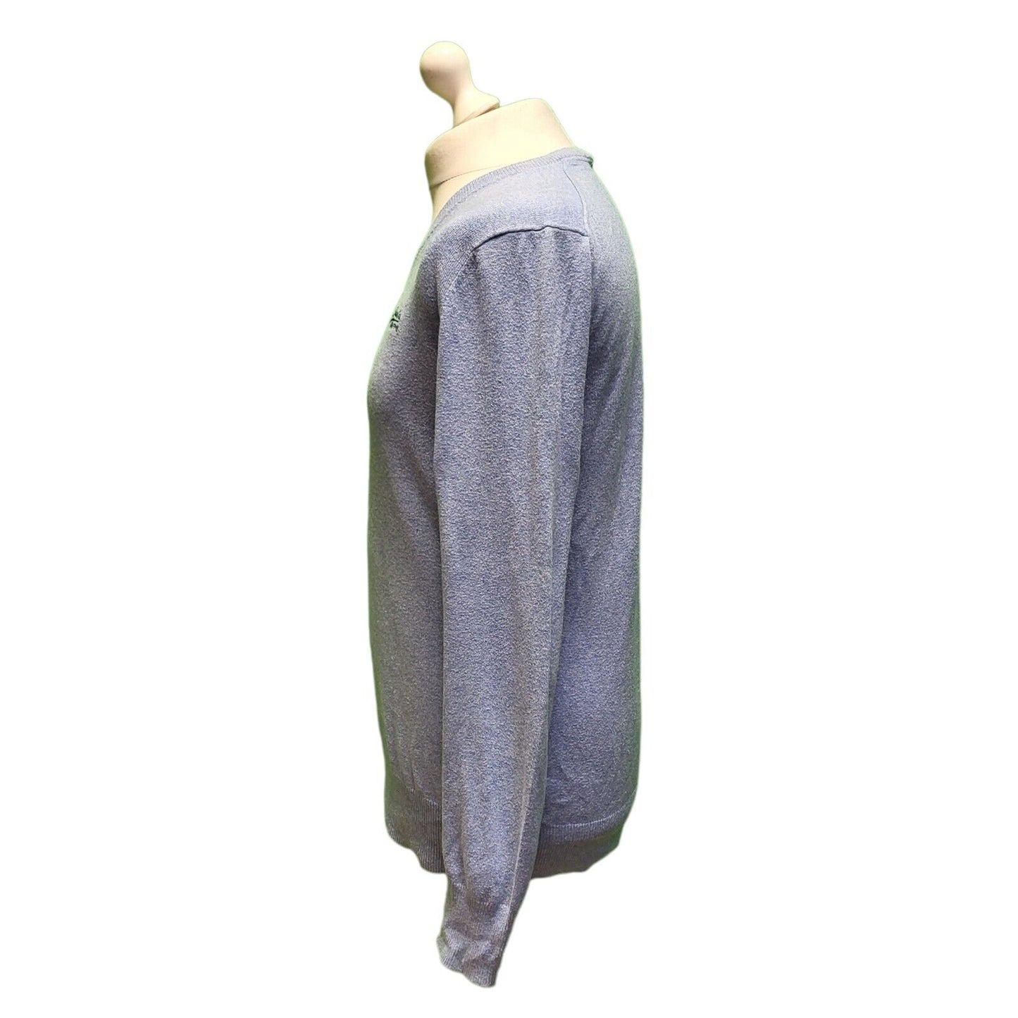 Superdry Blue Thin Knit V-Neck Cotton Cashmere Jumper uk Men's Medium H744