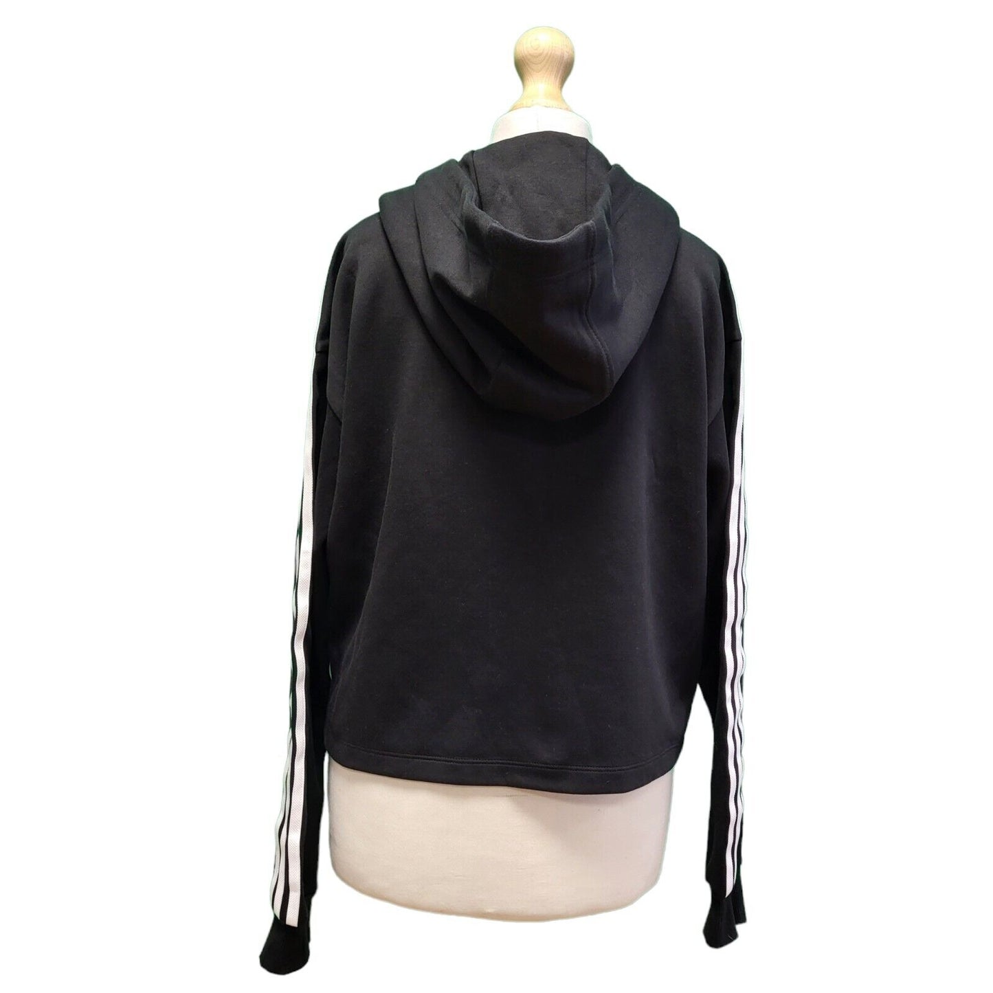 Adidas Black Cropped Hooded Drawstring Sweatshirt Women's UK XL 14 G780
