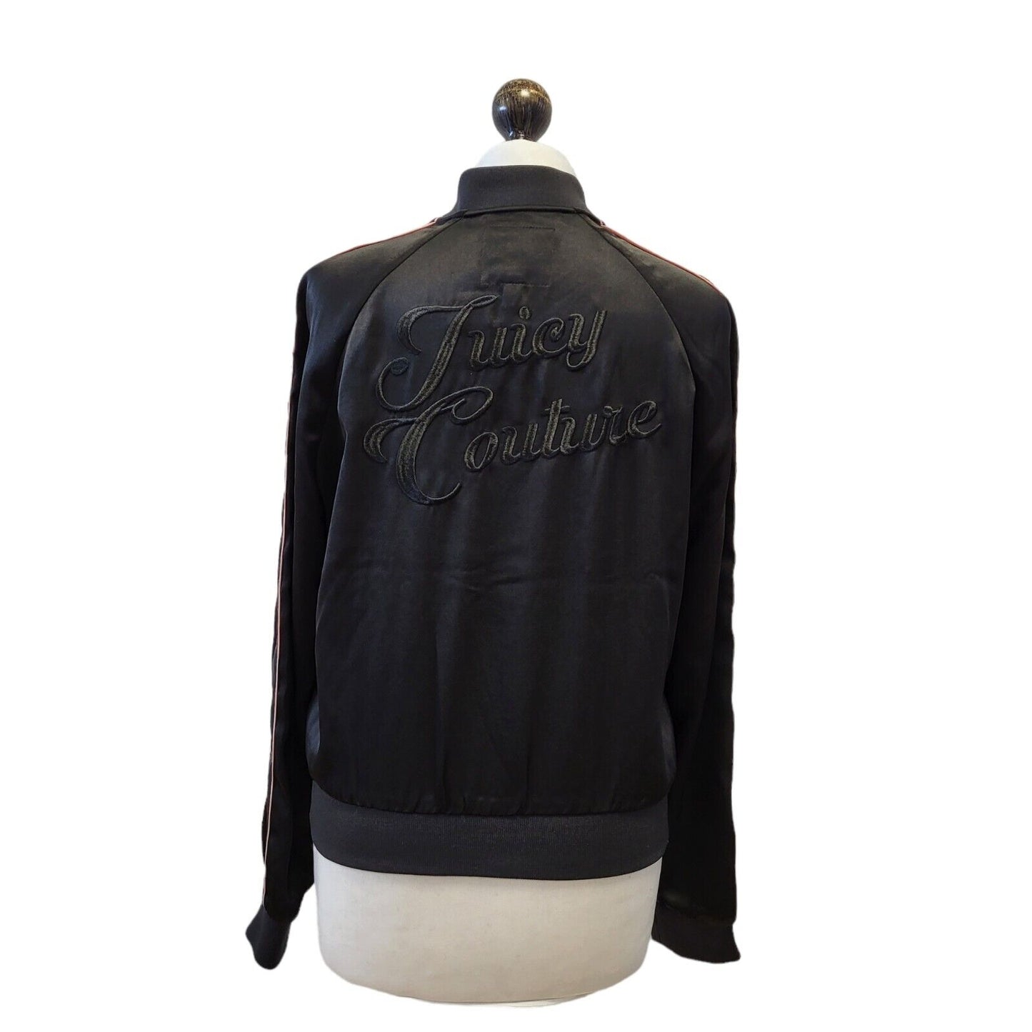 Juicy Couture Tracksuit Track Jacket Black Gold Full Zip Uk S EU 36 G162