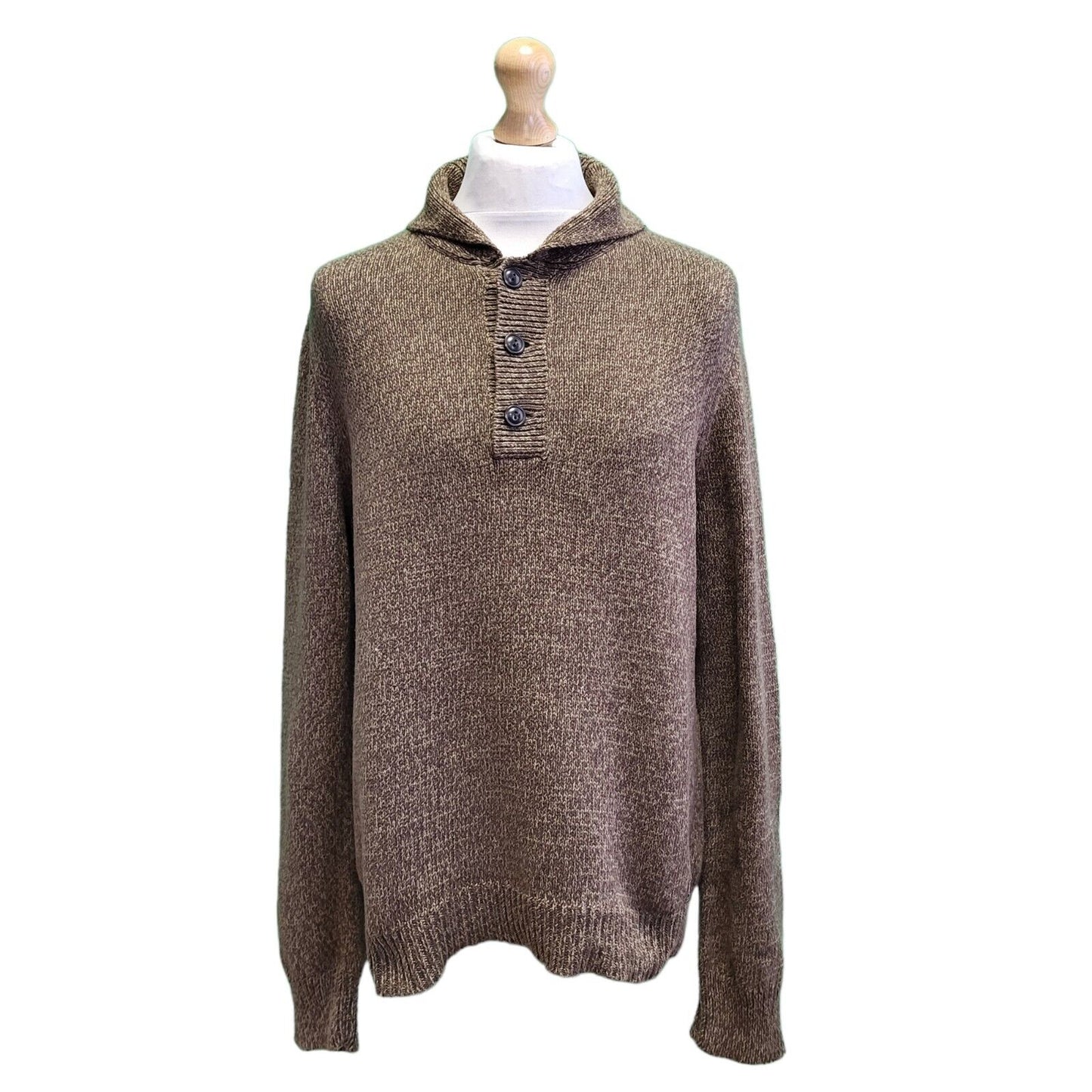 Ralph Lauren Brown 1/4 Button Long Sleeve Men's Jumper Uk L eu 54 G929
