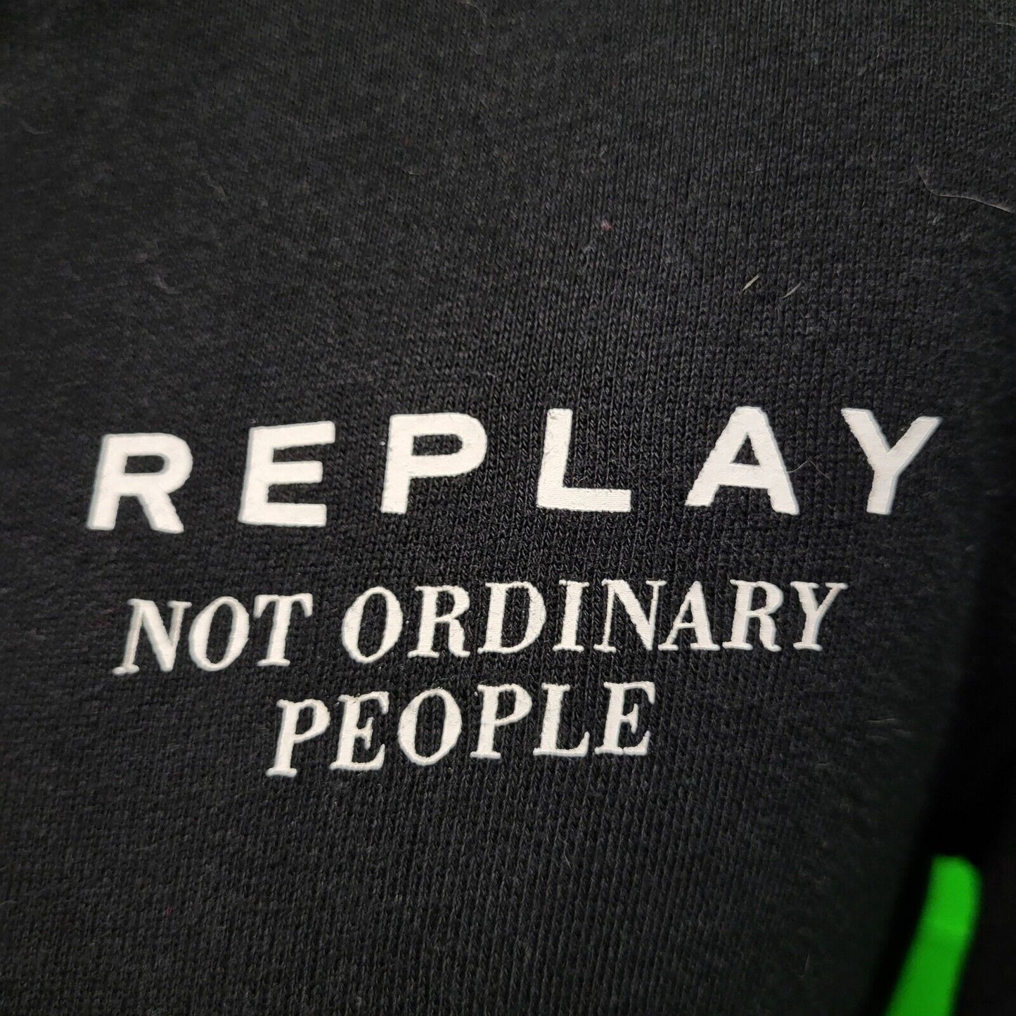 Replay Black Zip Long Sleeve Sweatshirt Hoodie uk Women's M 10 H791