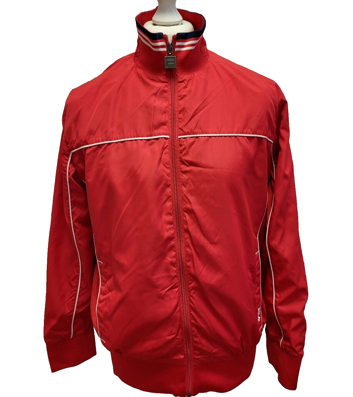 Fila Red Long Sleeve Sport Tracksuit Windbreaker Jacket Men's Uk M H184