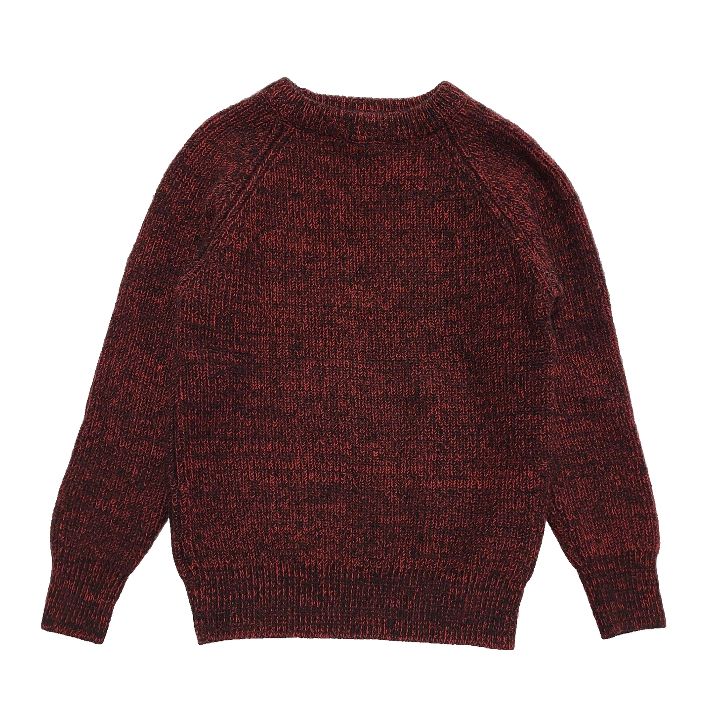 Vintage Burgundy L/Sleeve Knit Crew Neck Casual Jumper Men's UK XS H919