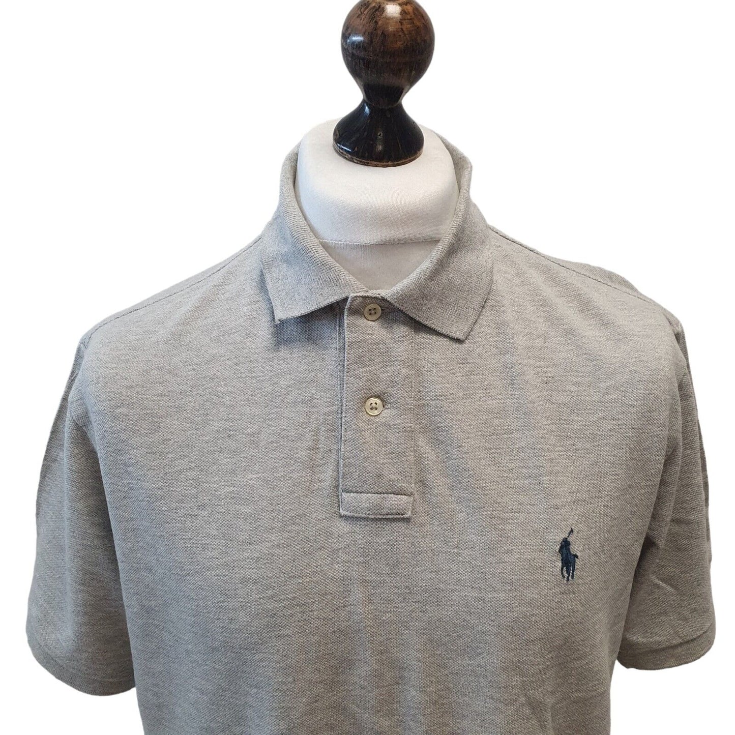 Polo Ralph Lauren Slim Fit Grey Cotton Polo T-Shirt Men's UK XL EU 54 H365