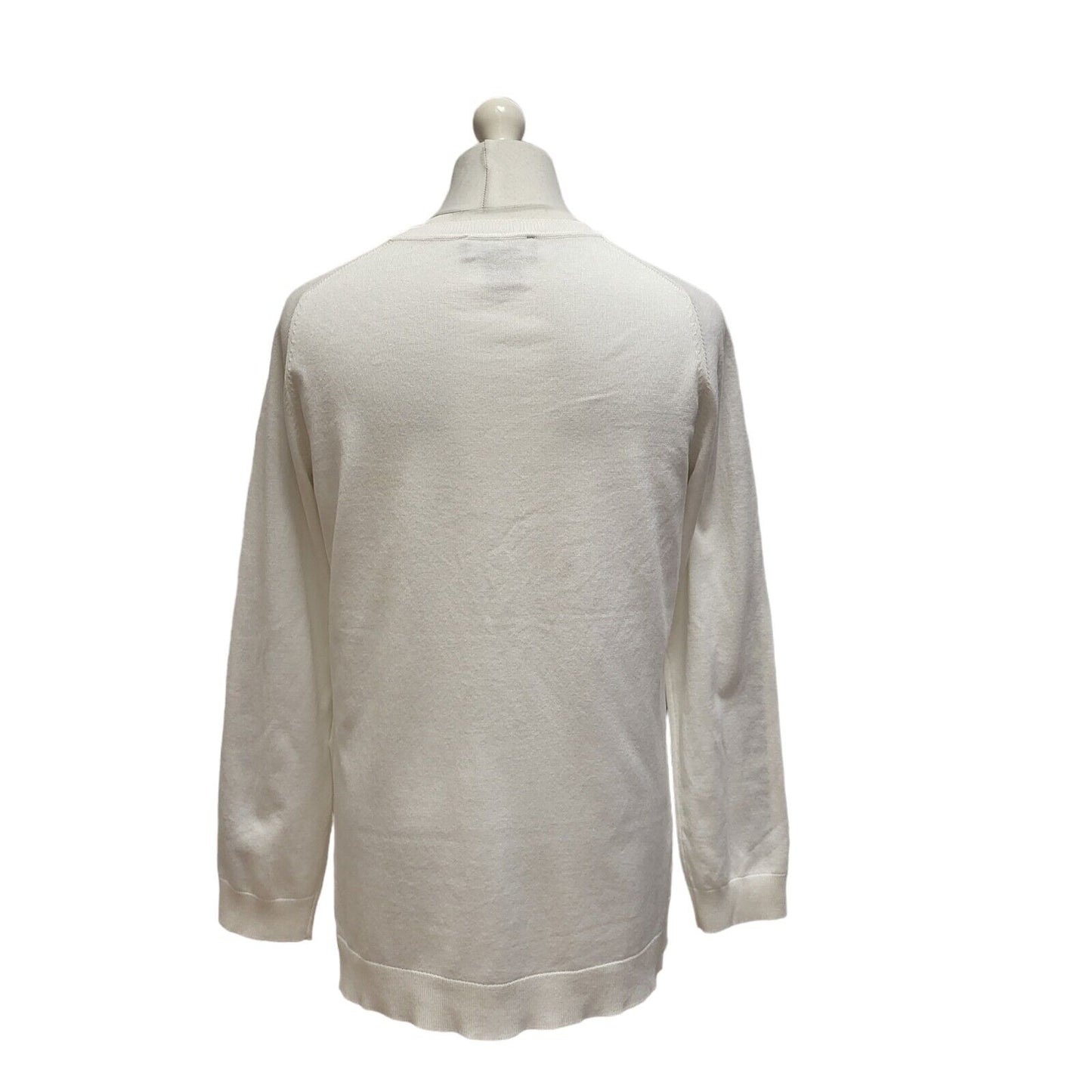 DKNY White Crew Neck Slim Fit Cotton Jumper Uk Men's Large BB280