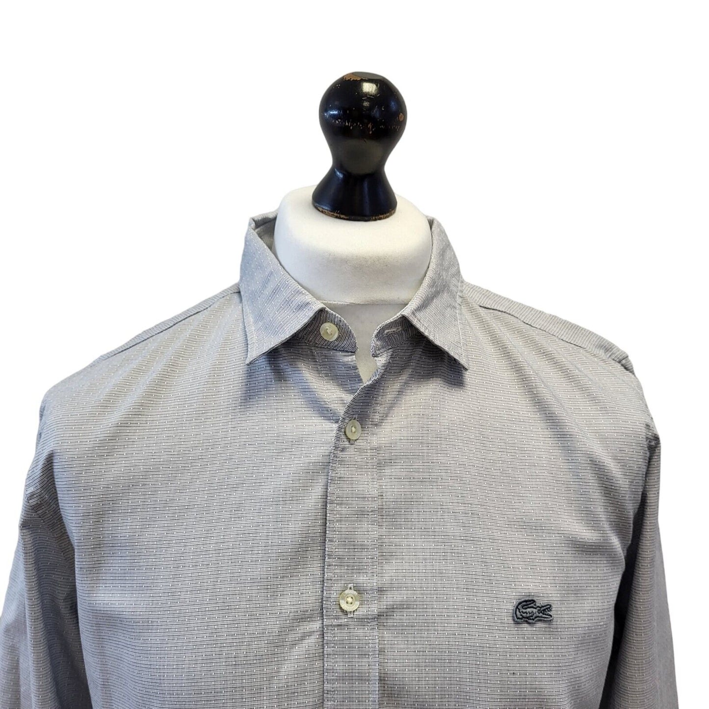 Lacoste Grey Slim Fit Long Sleeve Shirt Uk Men's M Eu 50 G289