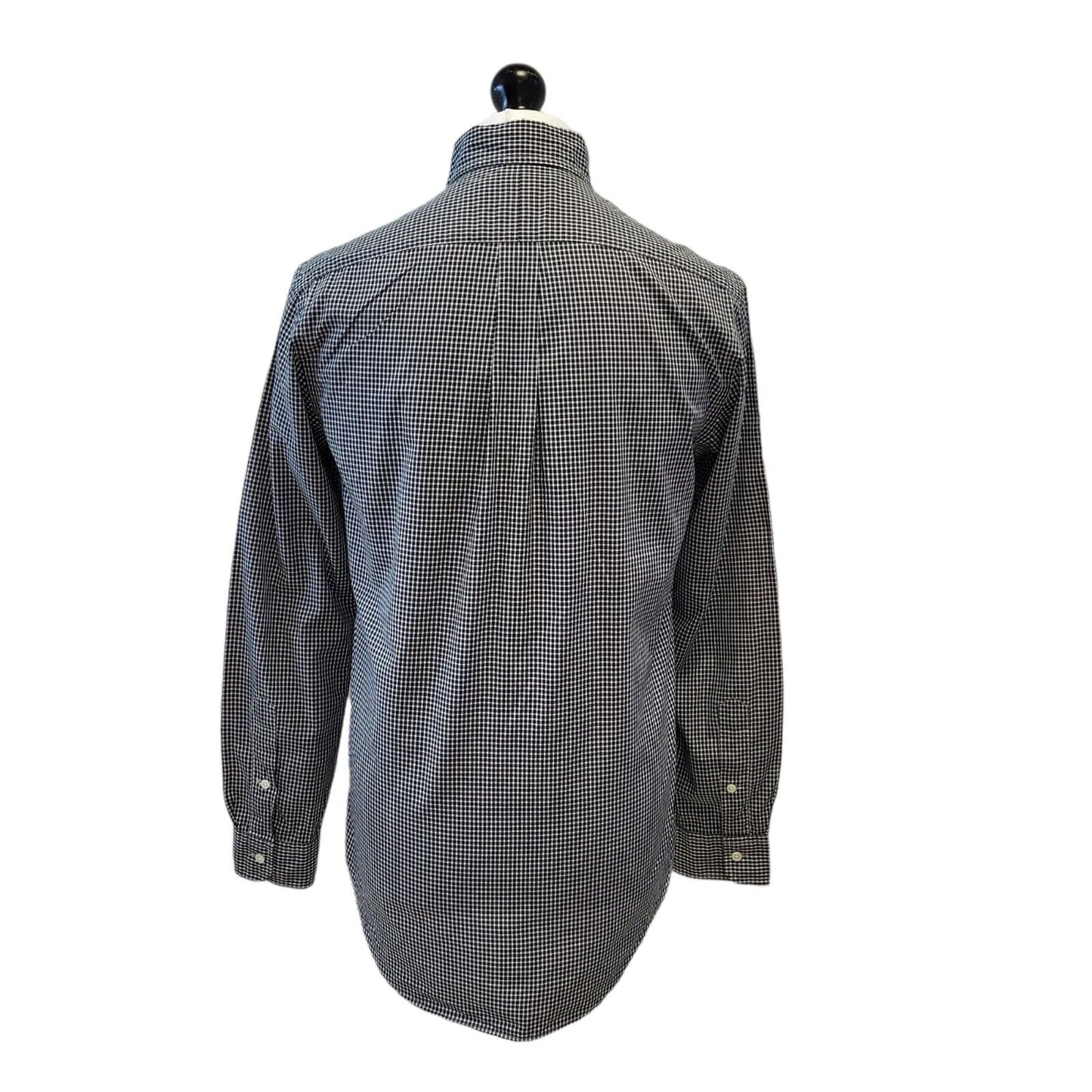 Polo Ralph Lauren Black White Check Long Sleeve Shirt Uk Men's S Eu 46 G288