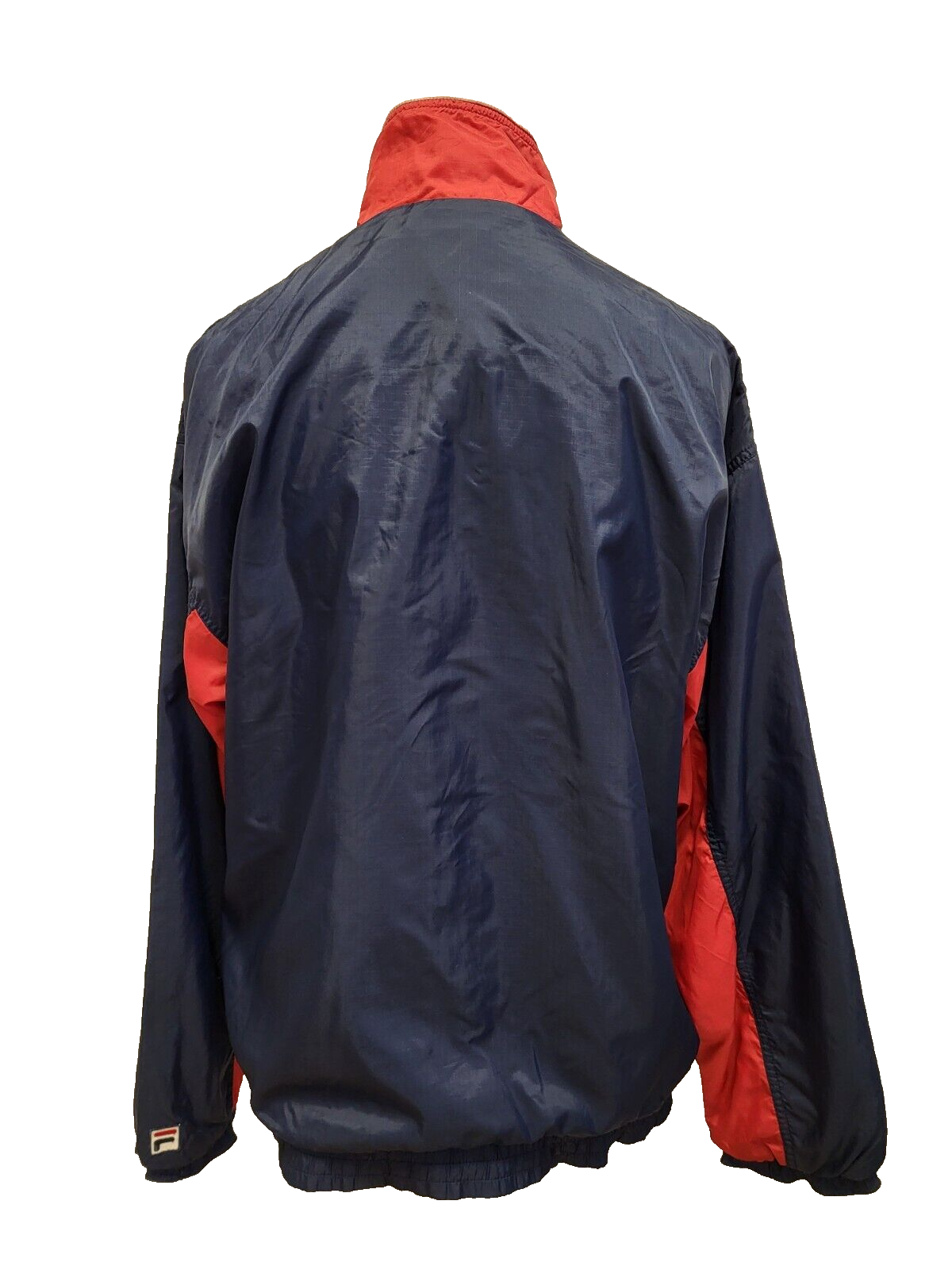 Fila Navy Blue Red Long Sleeve Sport Tracksuit Windbreaker Jacket Men's XL H182