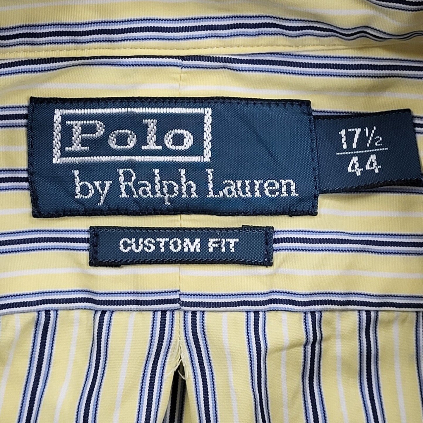 Ralph Lauren Yellow Blue Striped Long Sleeve Shirt Uk Men's XL BB380