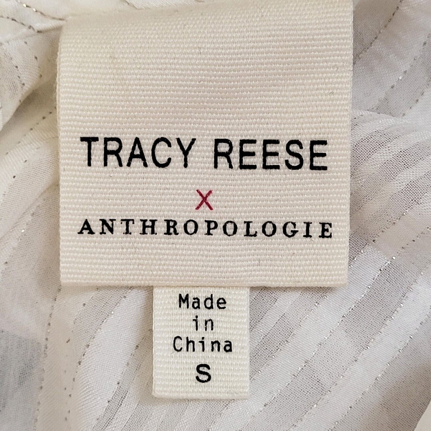 Tracy Reese Anthropologie White Summer Dress Uk Women's S Eu 36 G103