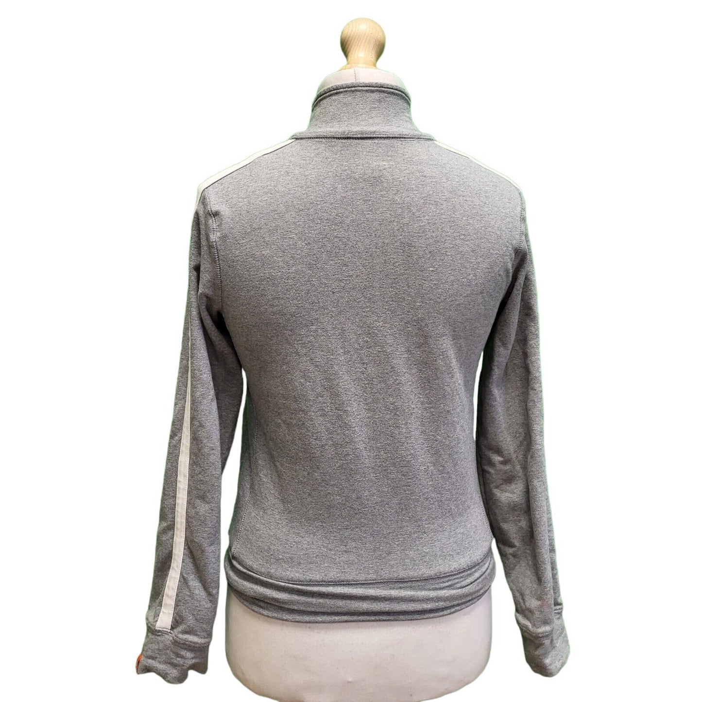 Nike Grey White Zipped Long Sleeve Sweatshirt Tracksuit Top uk Women's L 12 H751