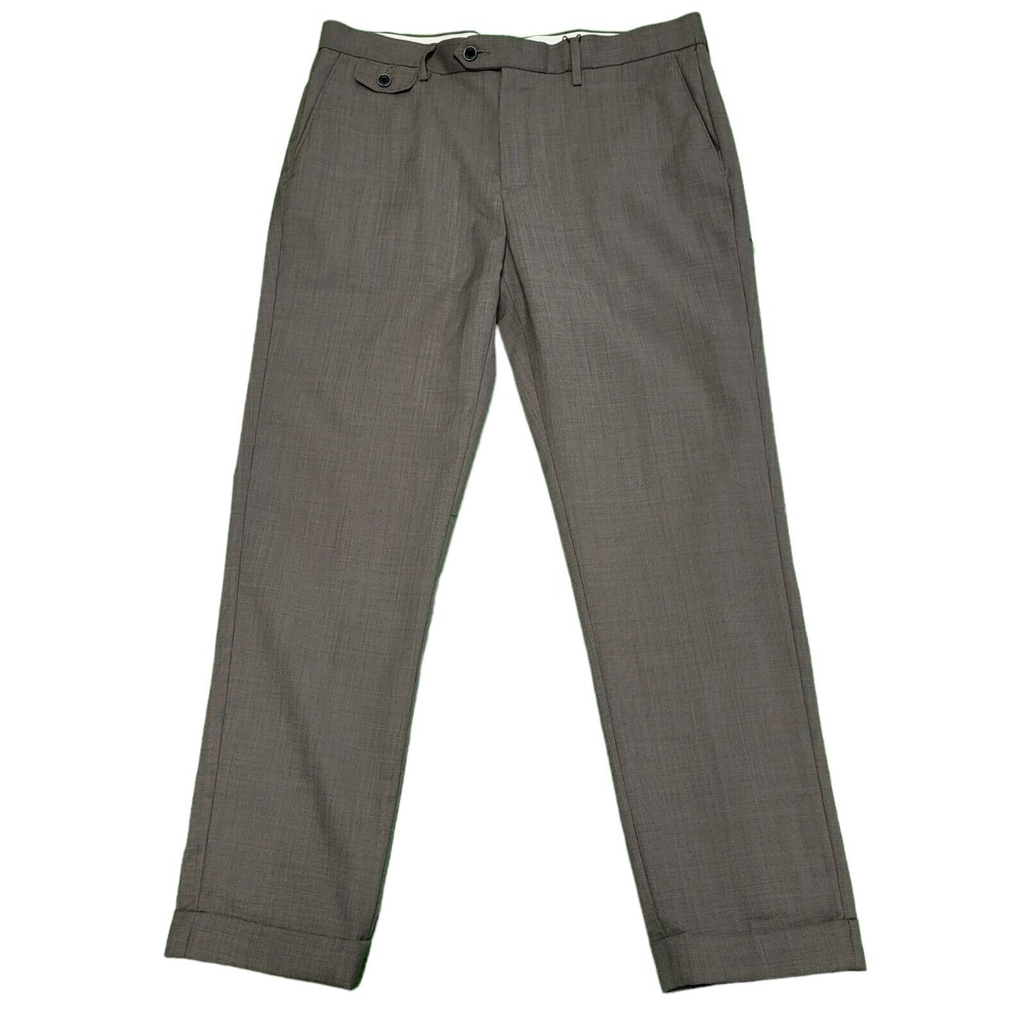 Brandberry Grey Zipper Fly Tapered leg Dress Trousers Men's M W32 L28 BNWT H545