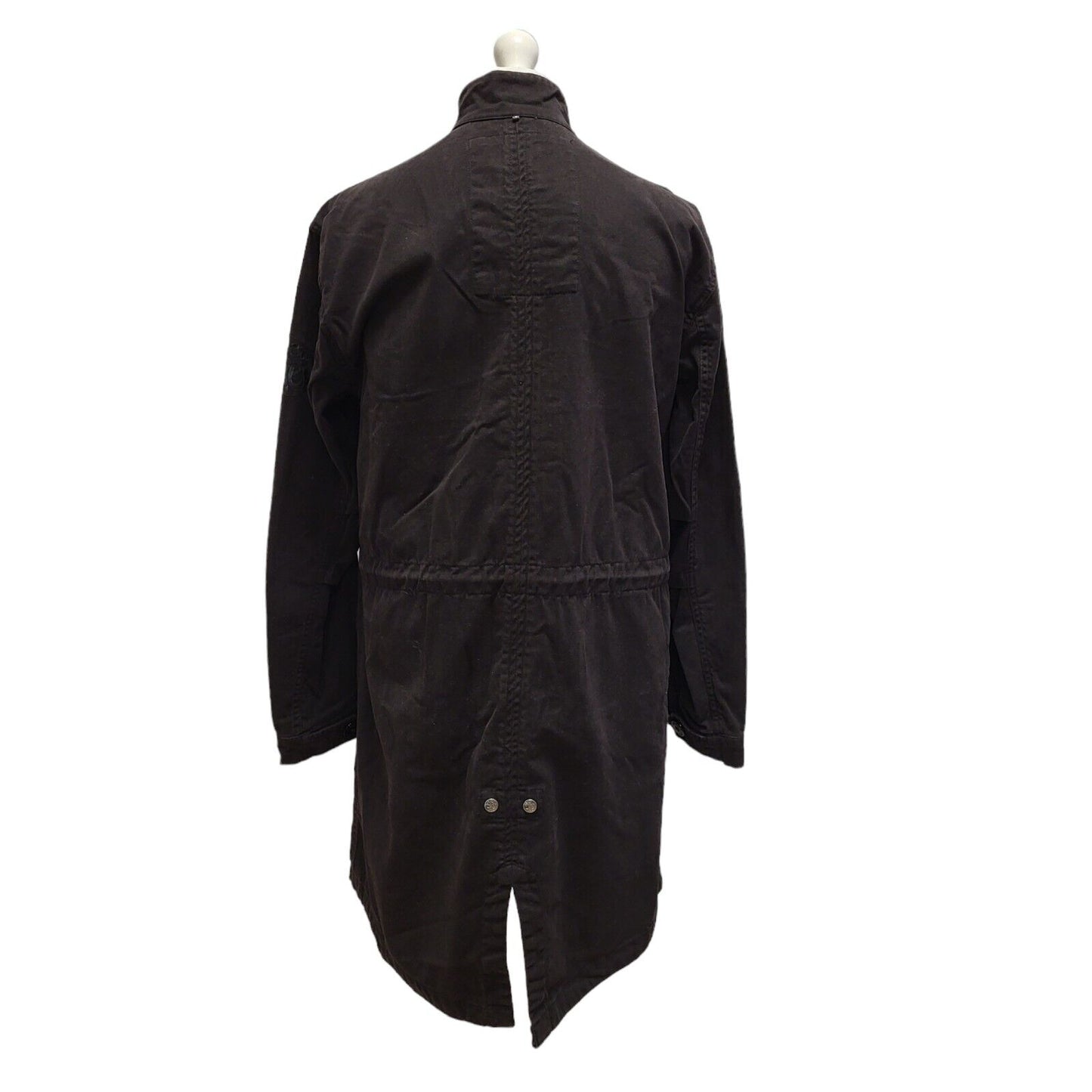 Pretty Green Black Zip & Snap Cotton Jacket Uk Men's Medium BB329