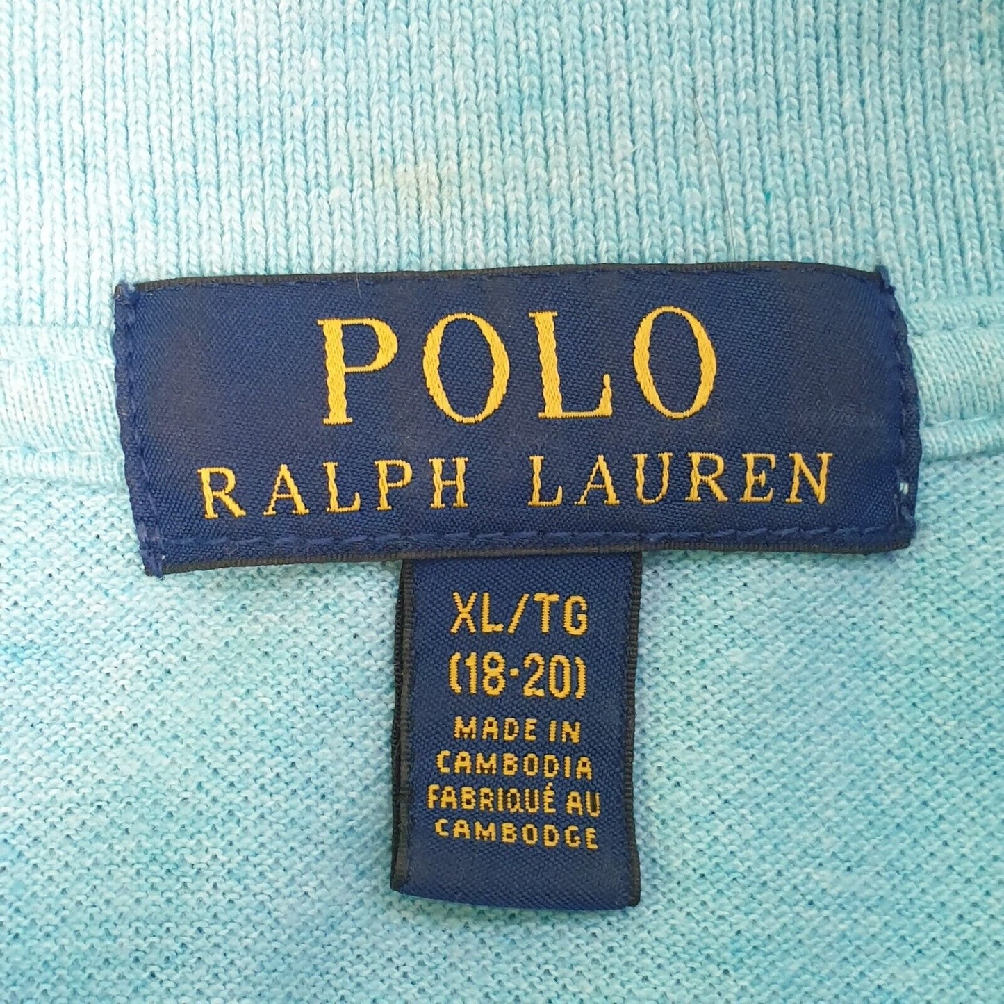 Polo Ralph Lauren Blue Short Sleeve Cotton Polo Boys T-Shirt UK XL 18-20 H372