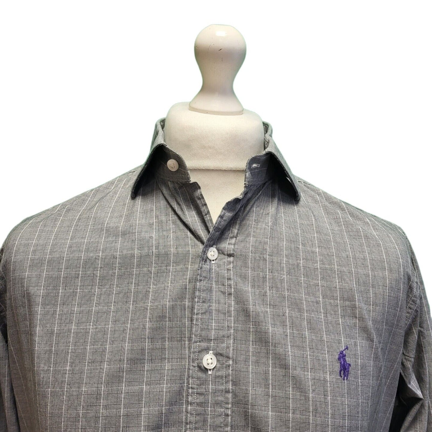 Polo Ralph Lauren Grey Check Slim Fit Shirt Men's UK M H118