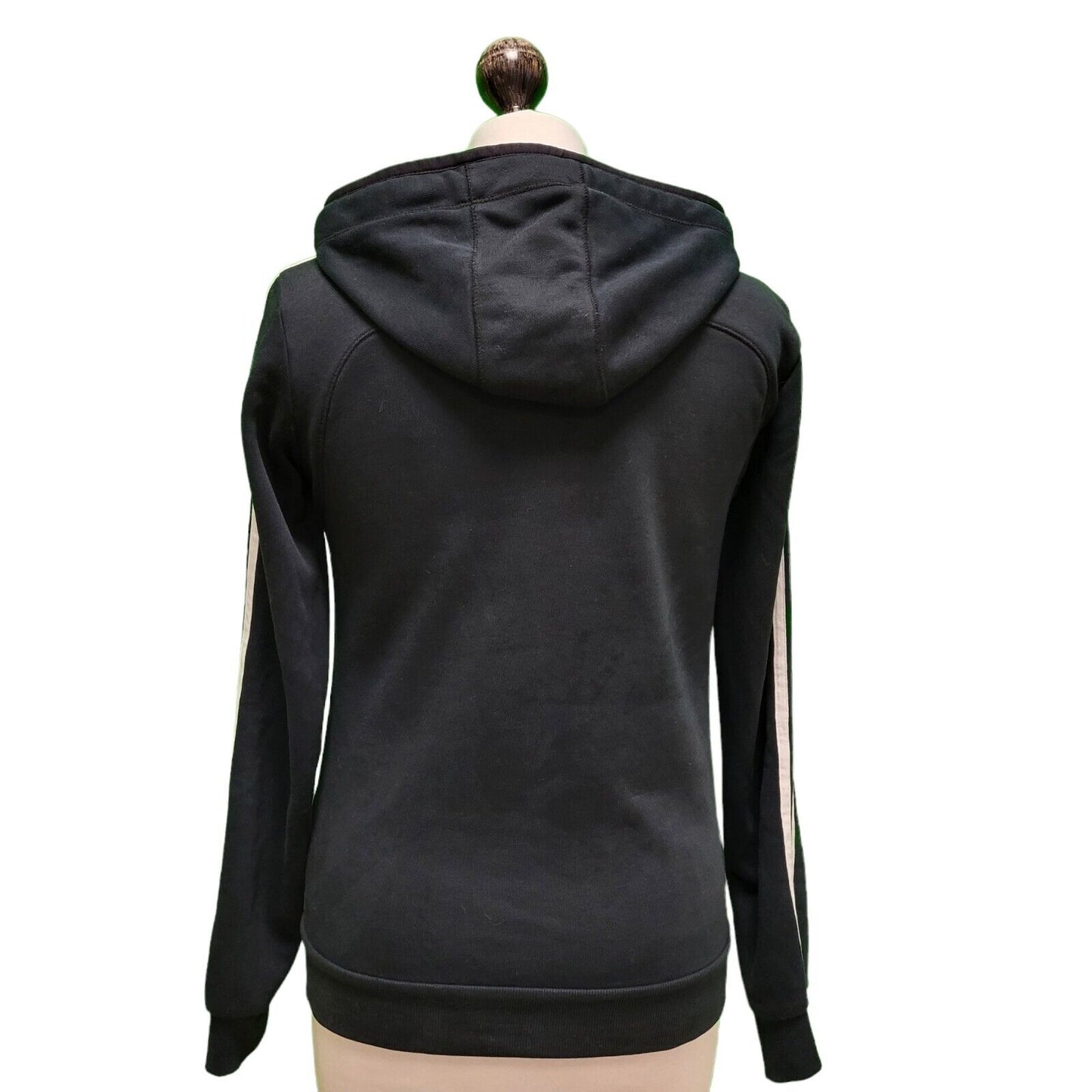 Adidas Black Drawstring Zip L/Sleeve Sweatshirt Hoodie uk Women's XS H794