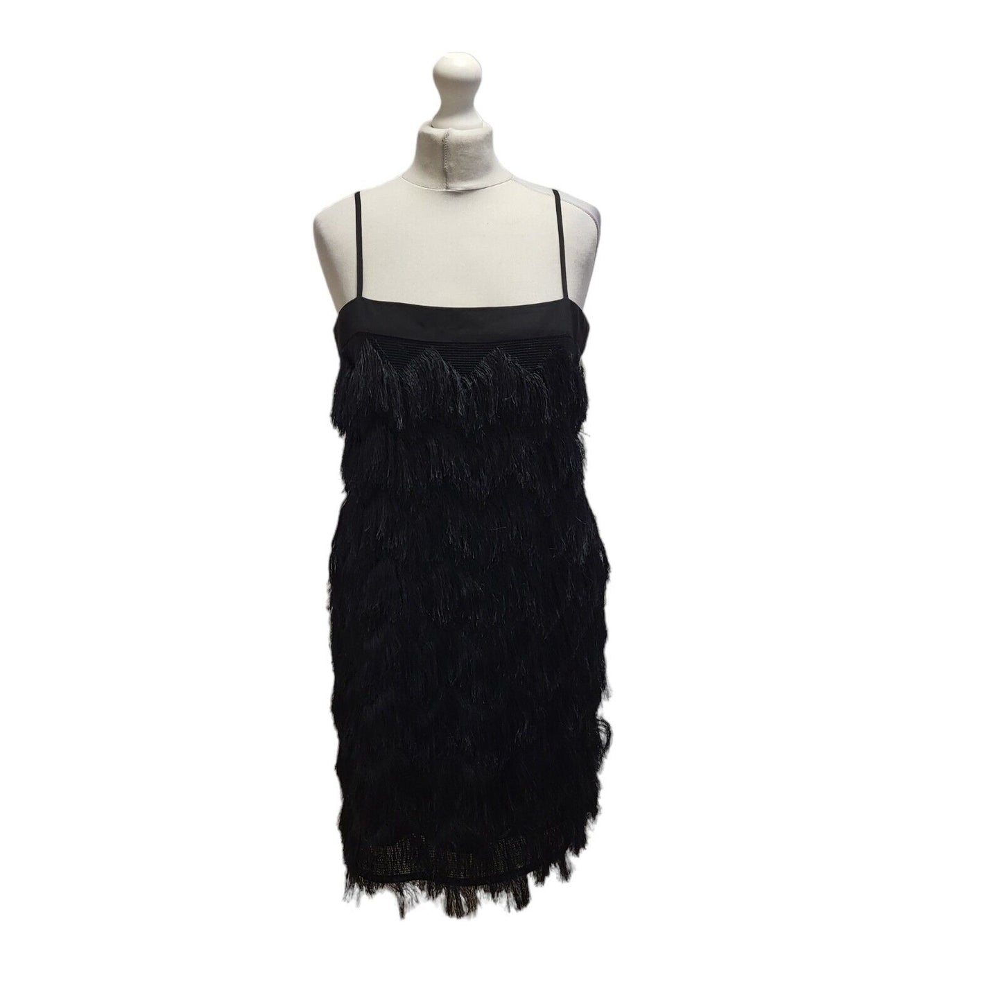 River Island Black Sleeveless Ethnic Artizan Dress UK Women's 12 Bnwt BB351