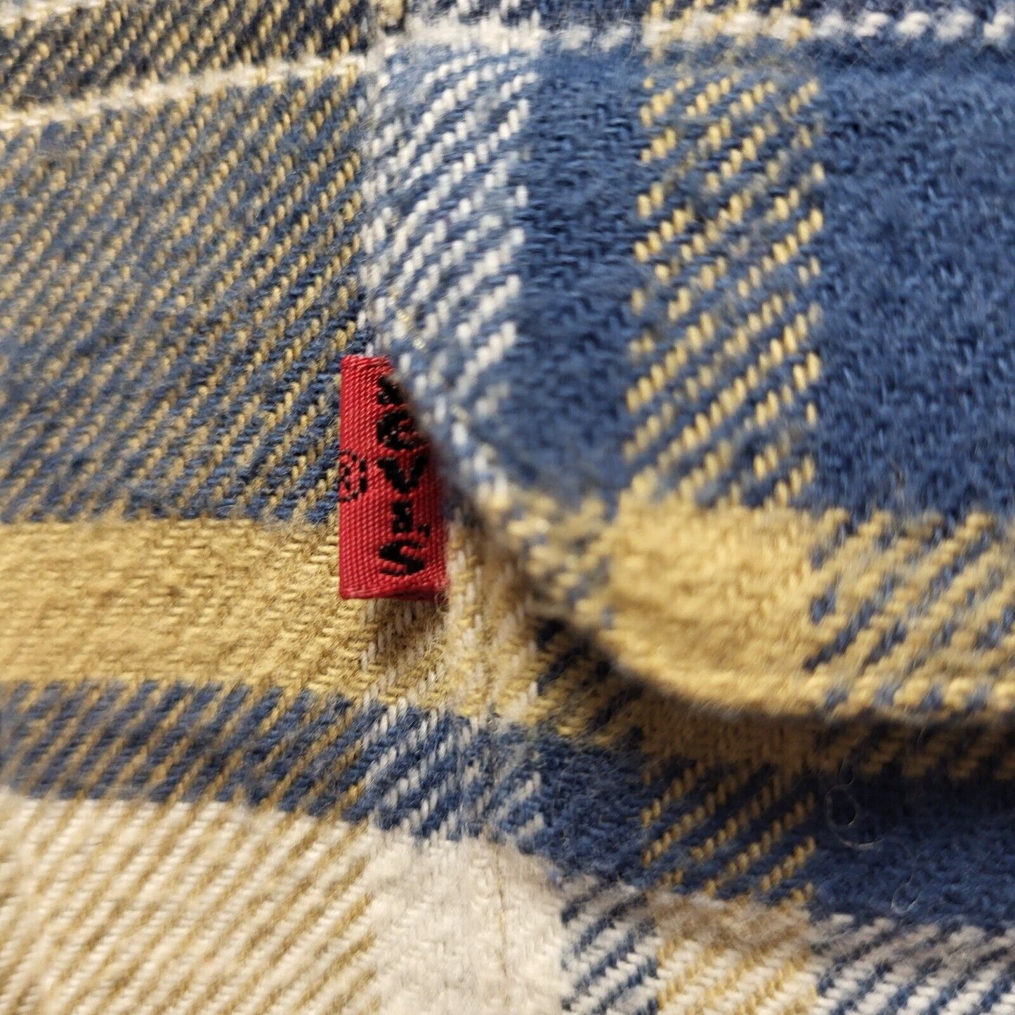 Levi's Reversible Blue Beige Check Jacket Uk Men's XL BB299