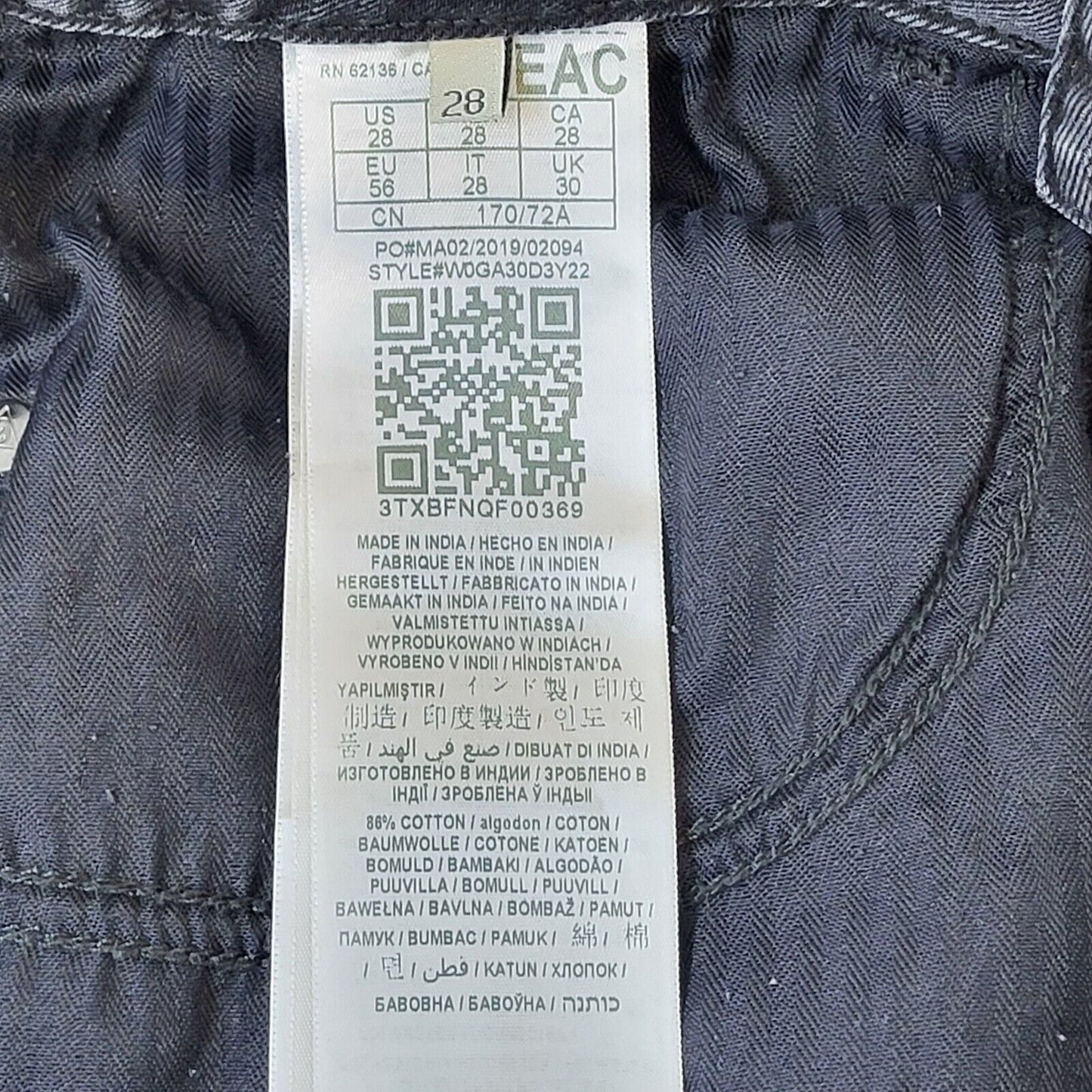 Guess Black Straight Denim Jeans UK Women's 10 W28 L29 G432