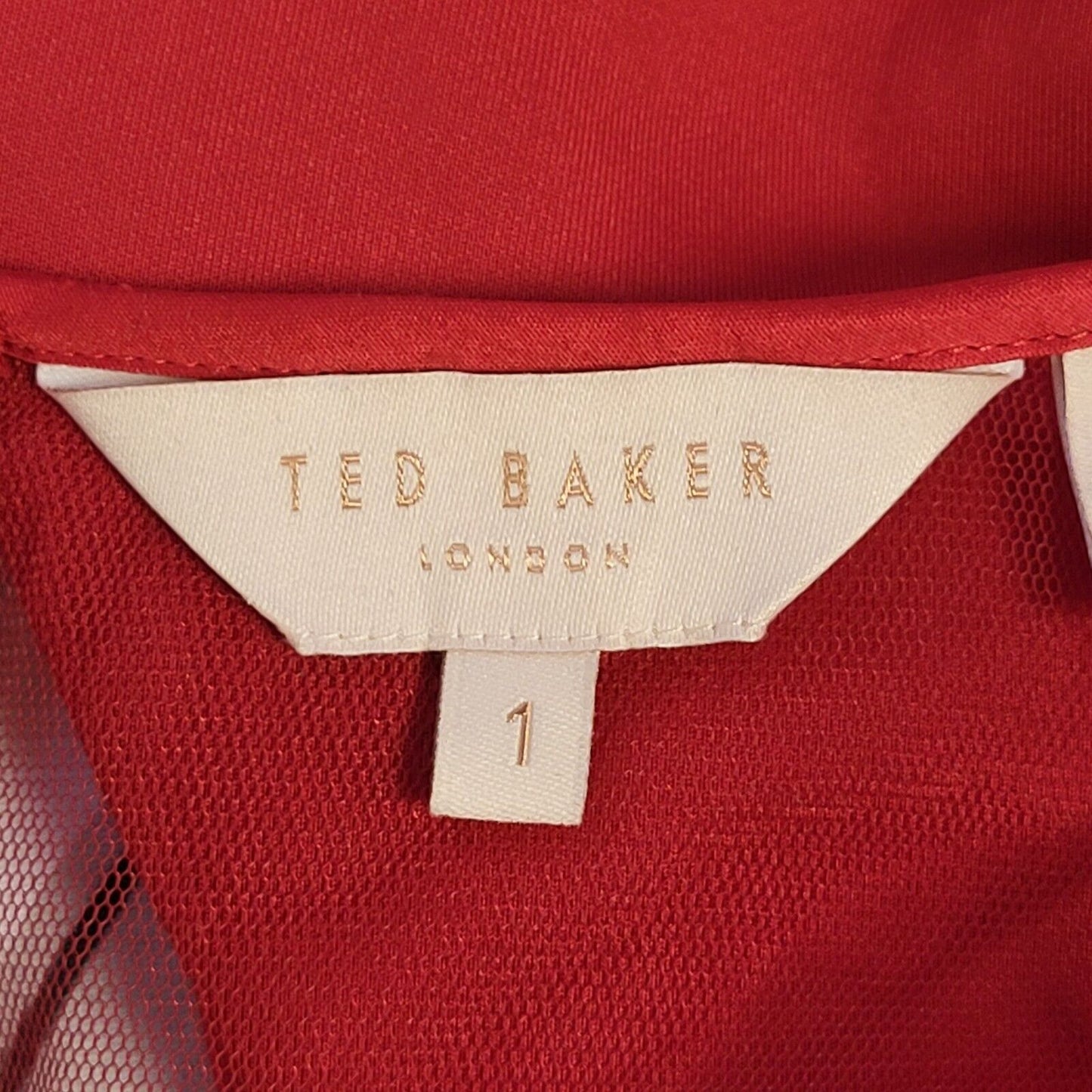 Ted Baker Red Sleeveless Evening A-Line Dress UK Women's Small BB346