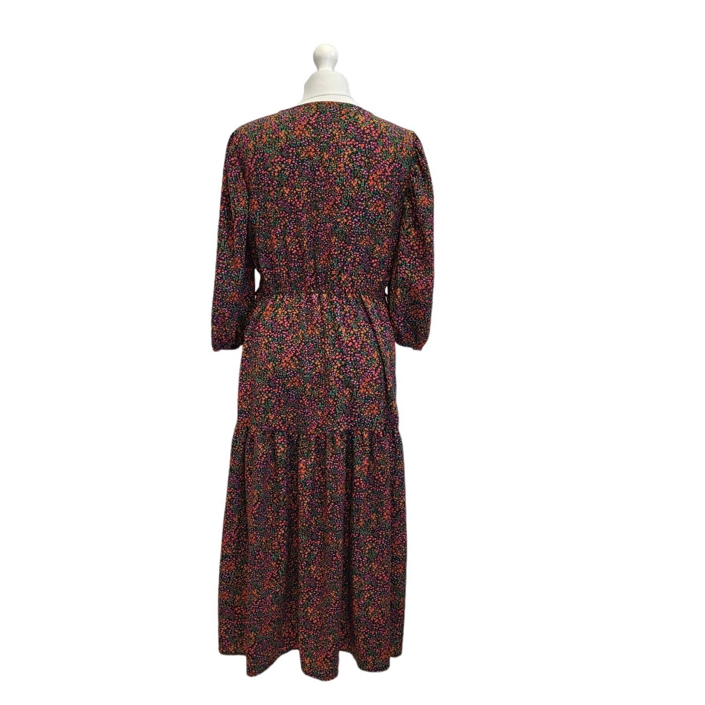 Topshop Pink Purple Floral Print Summer Dress Uk Women's 12 Eu 40 Bnwt G107