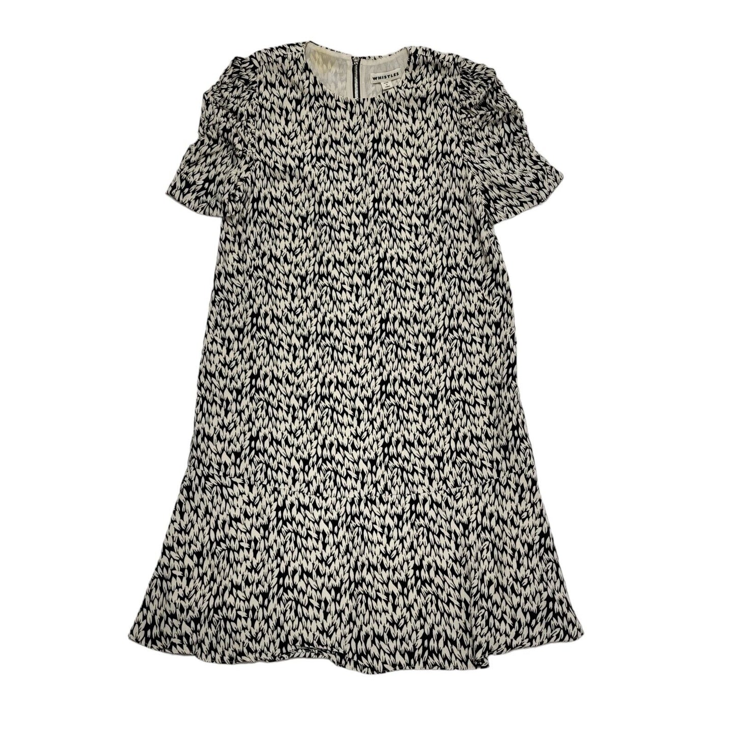 Whistles White Black Petal Print Summer Shift Dress Uk Women's S 8 H750 BNWT