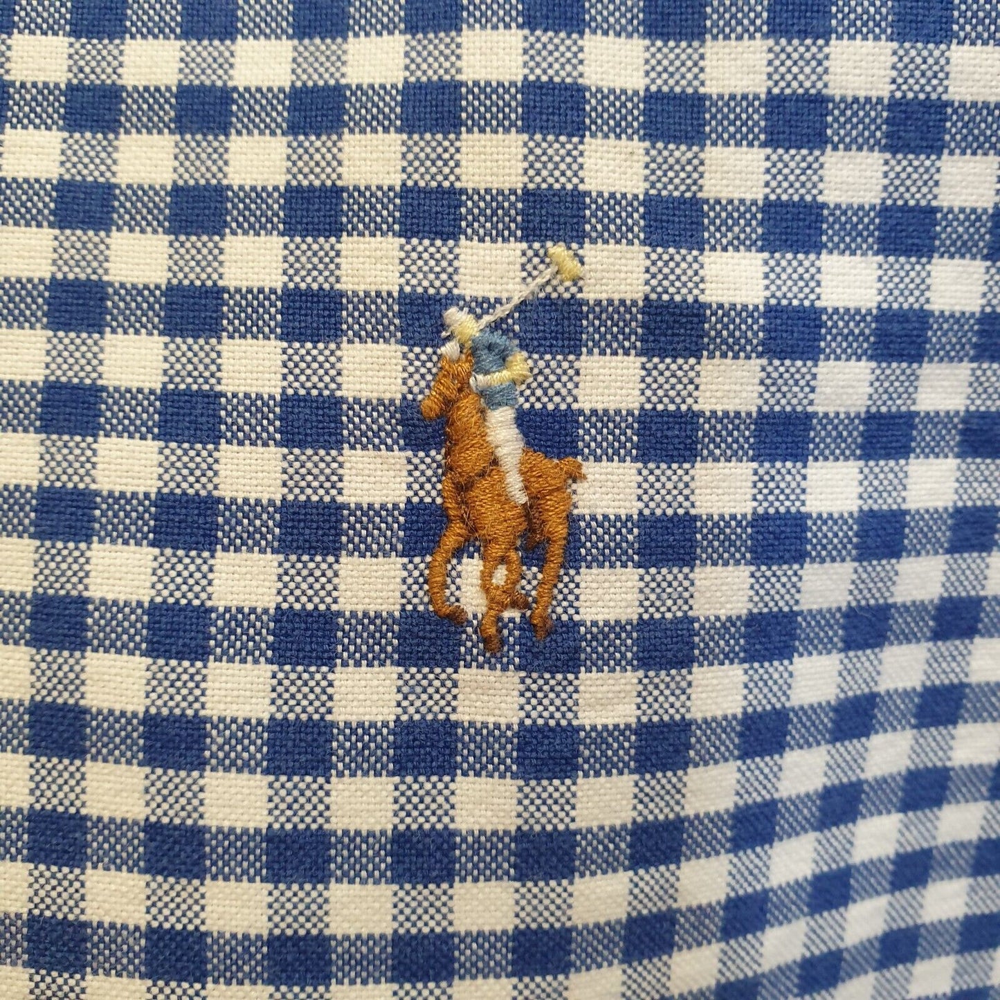 Polo Ralph Lauren Blue White Check Classic Fit Men's Shirt Uk M Eu 50 G73