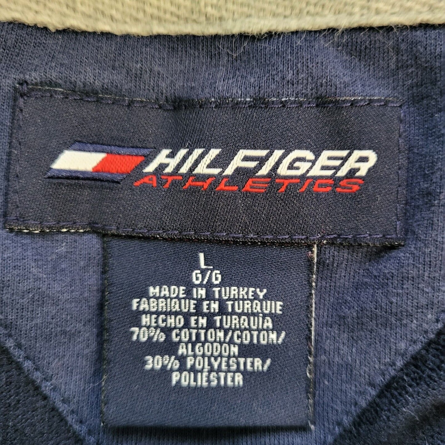 Hilfiger Athletics Navy Casual Sleeveless Sweatshirt Hoodie Men's UK L H176
