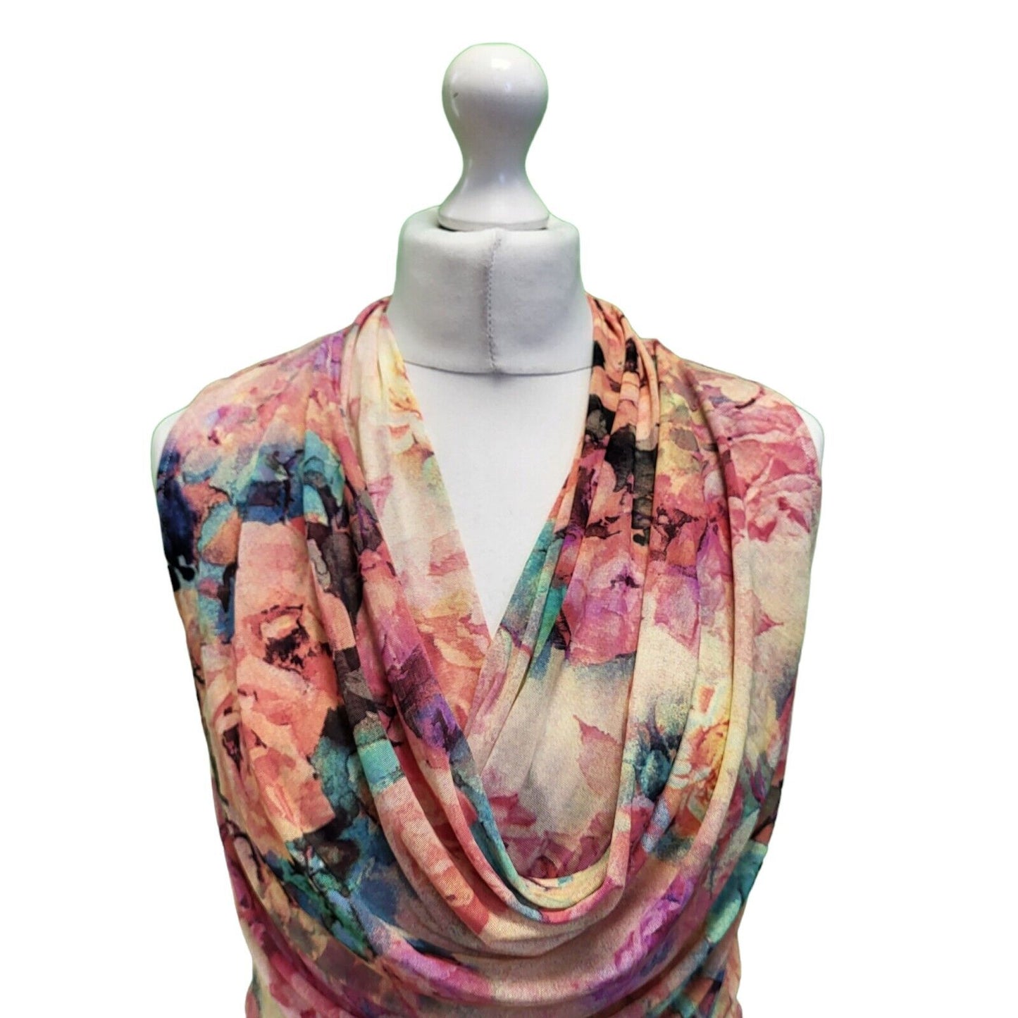 Miss Patina Multicoloured Floral Skater Dress UK Women's Small H700