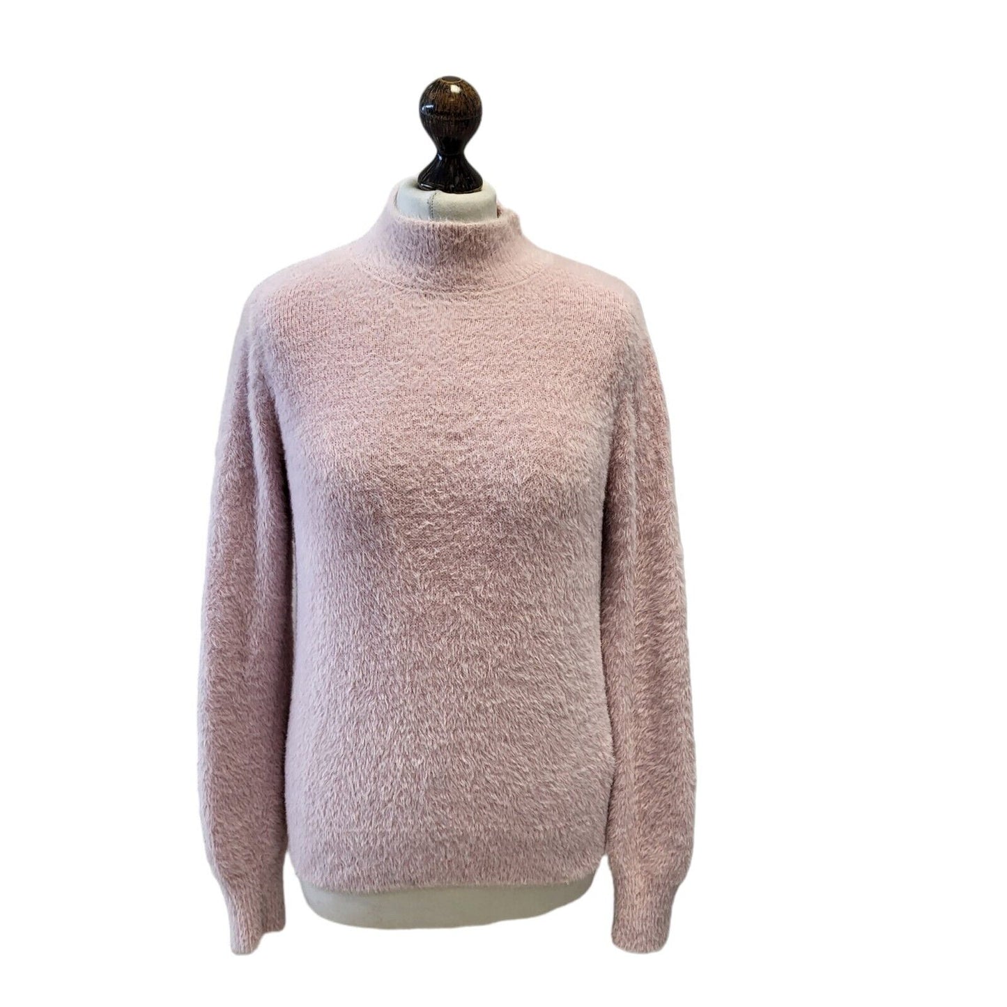 Guess Jumper Soft & Fluffy Pink High Neck Uk Women's Size S G422