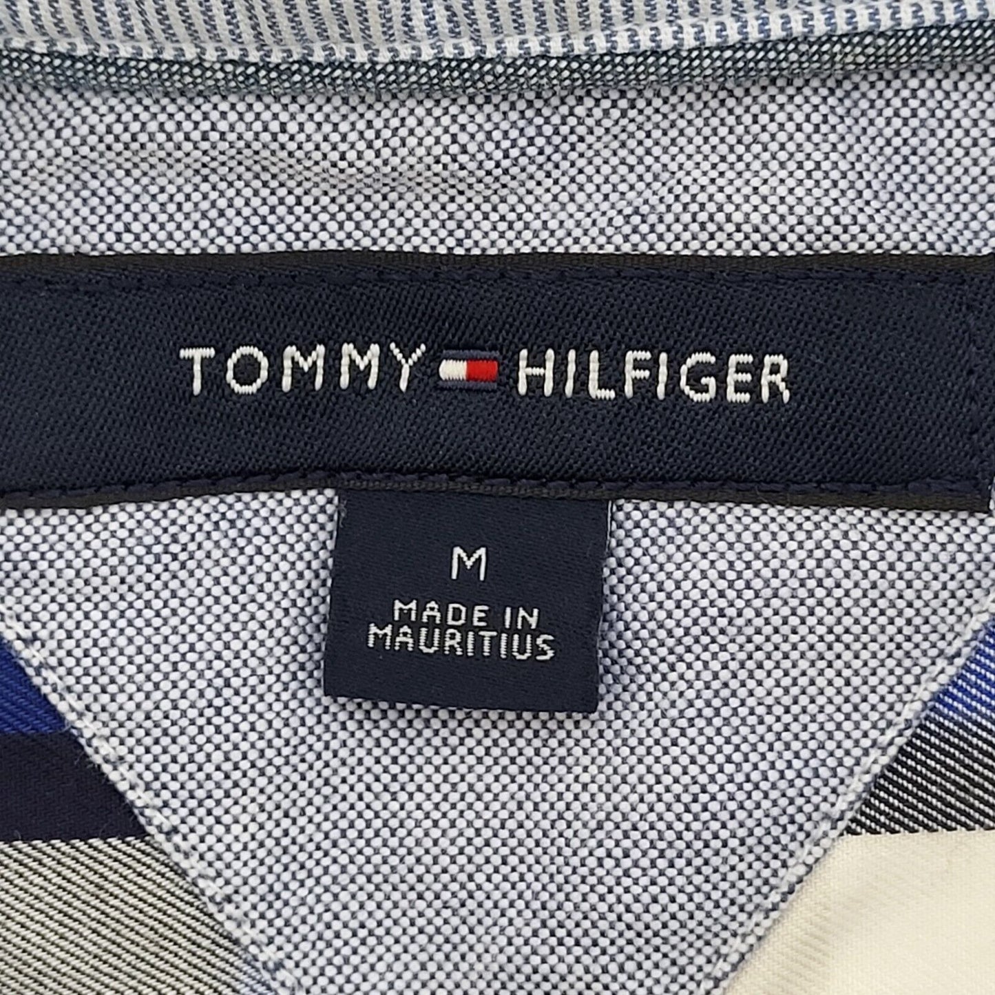 Tommy Hilfiger Blue White Check Long Sleeve Shirt Uk Men's Medium G590