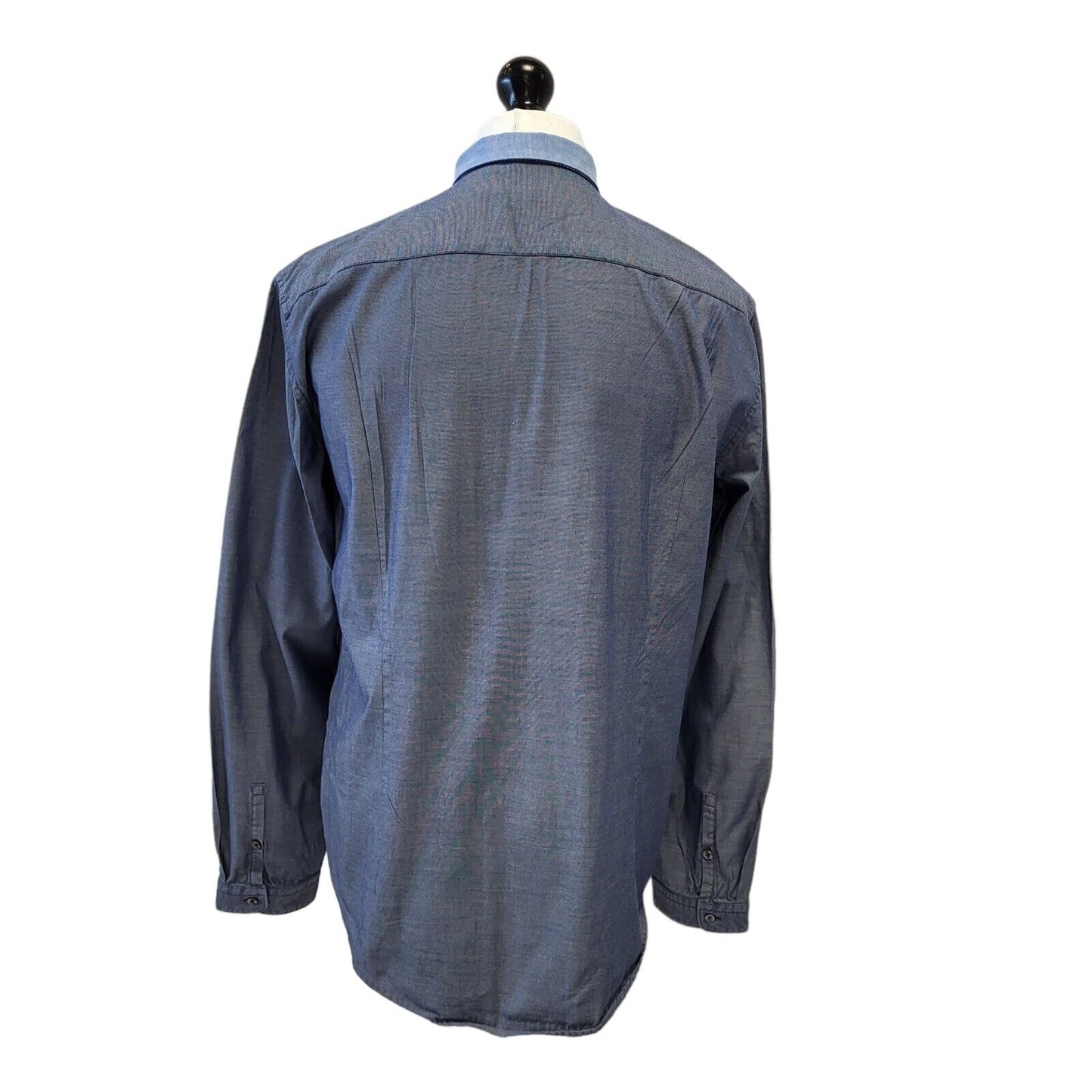 Hugo Boss Blue Long Sleeve Slim Shirt Uk Men's X Large G545