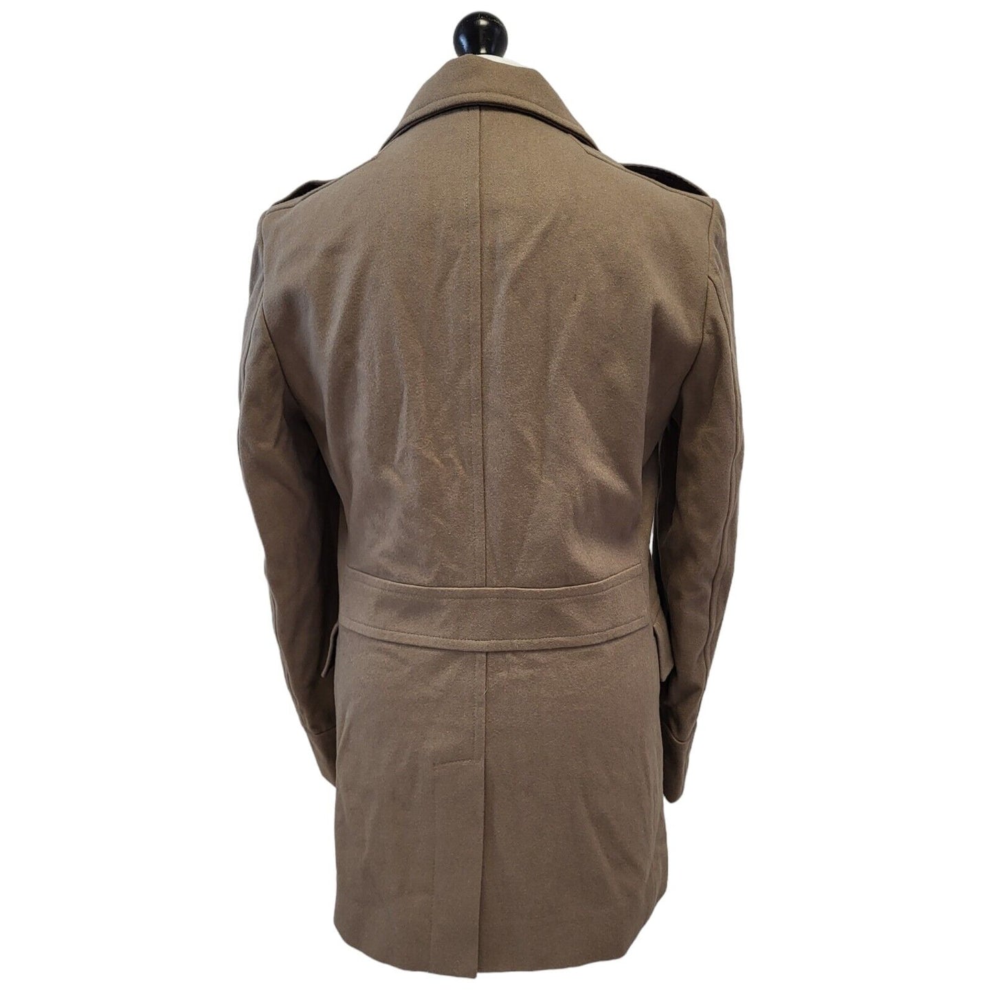 Marks & Spencer Brown Double Breasted Wool Coat Uk Men's Small Bnwt G692
