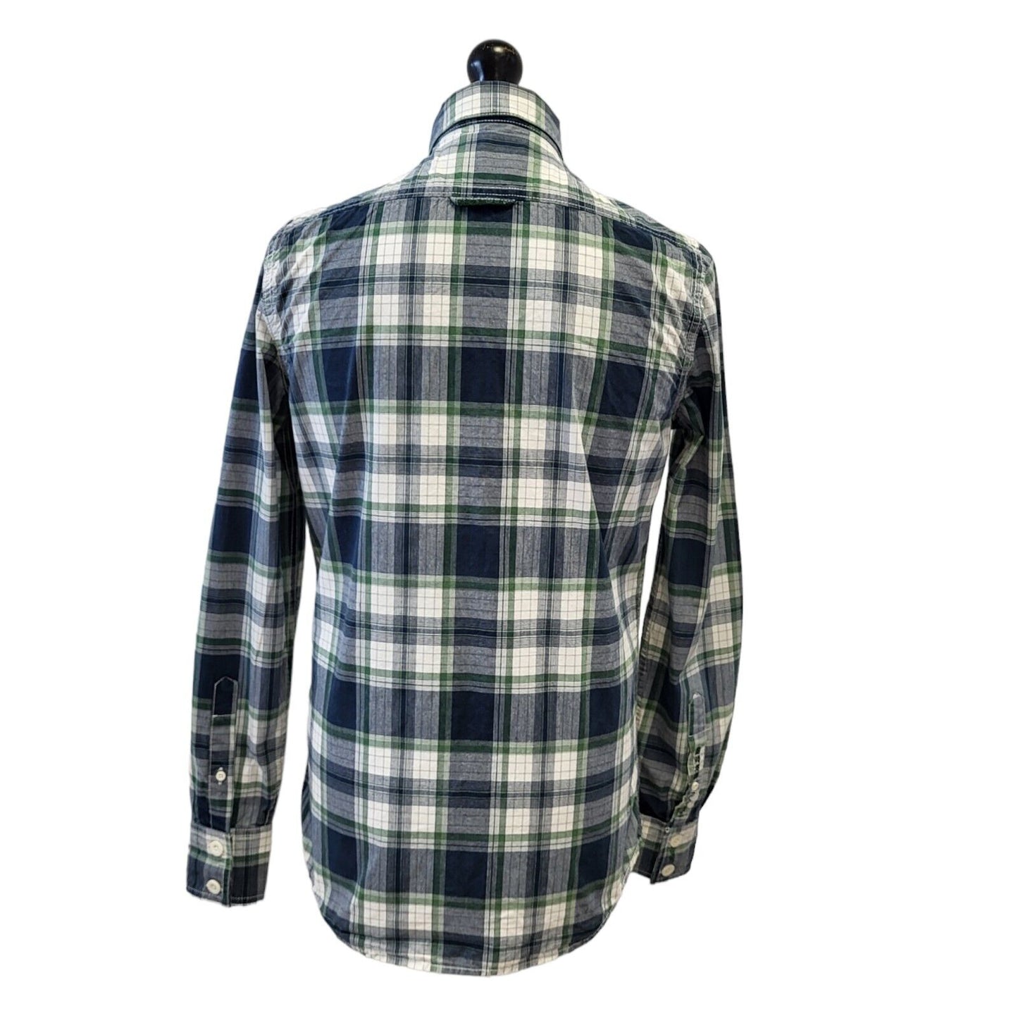 Superdry Green Blue Check Long Sleeve Shirt Uk Men's M Eu 50 G294