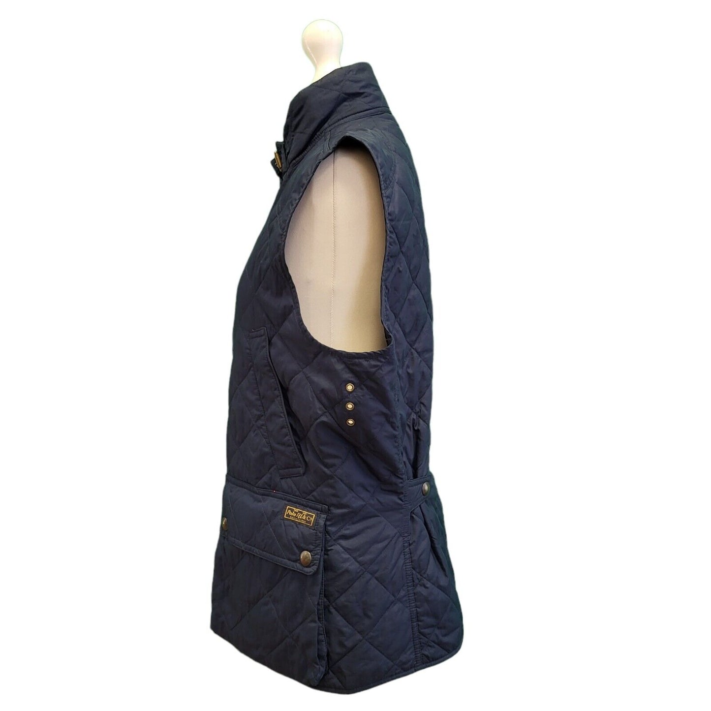 Polo Ralph Lauren Navy Blue Zip & Snap Body Warmer Women's uk S 8 G743
