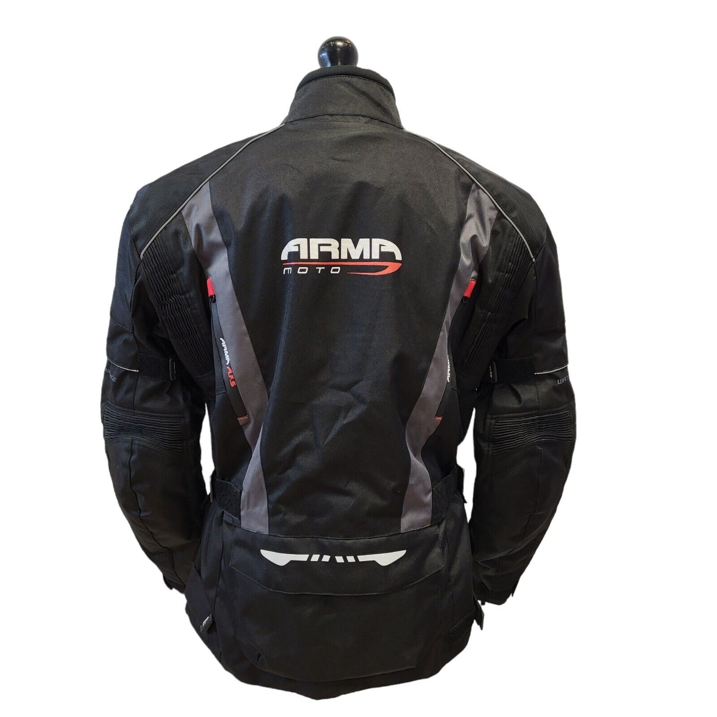 Arma Moto Black Armoured Textile Motorbike Biker Jacket Uk Men's S Eu 46 G300