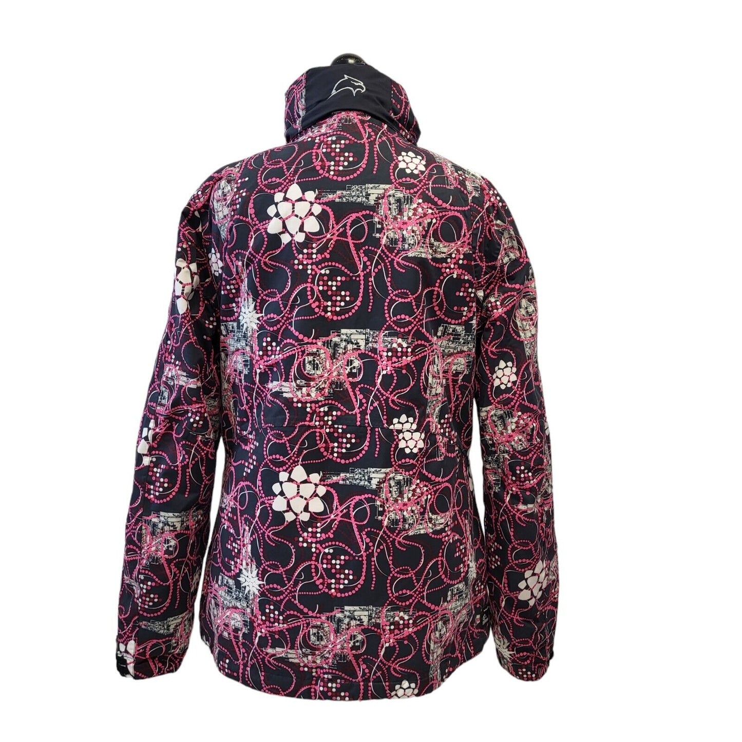 Falcon Black Purple Abstract Zipped Ski Jacket Uk Women's Large G673